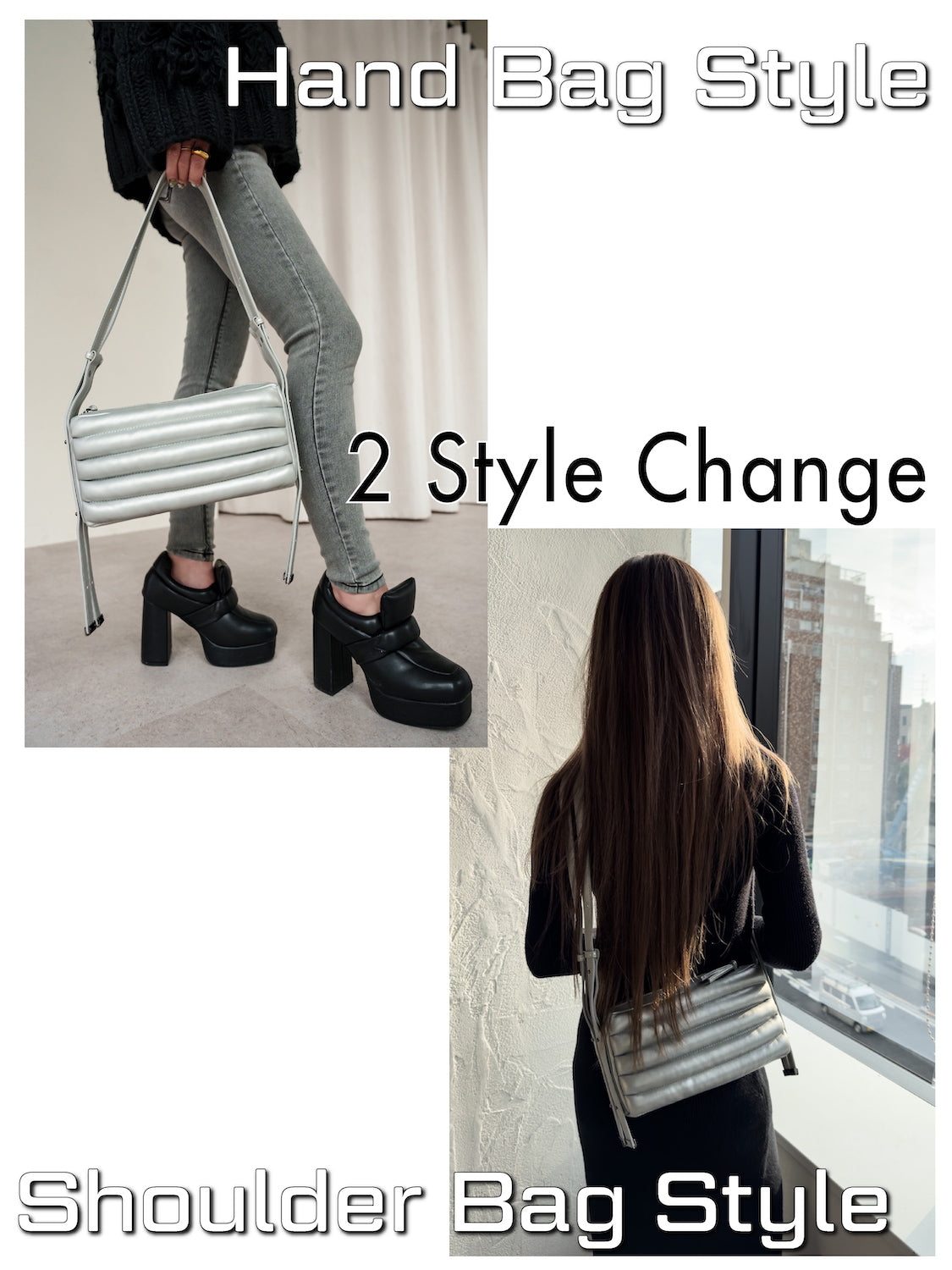 Quilted leather shoulder bag