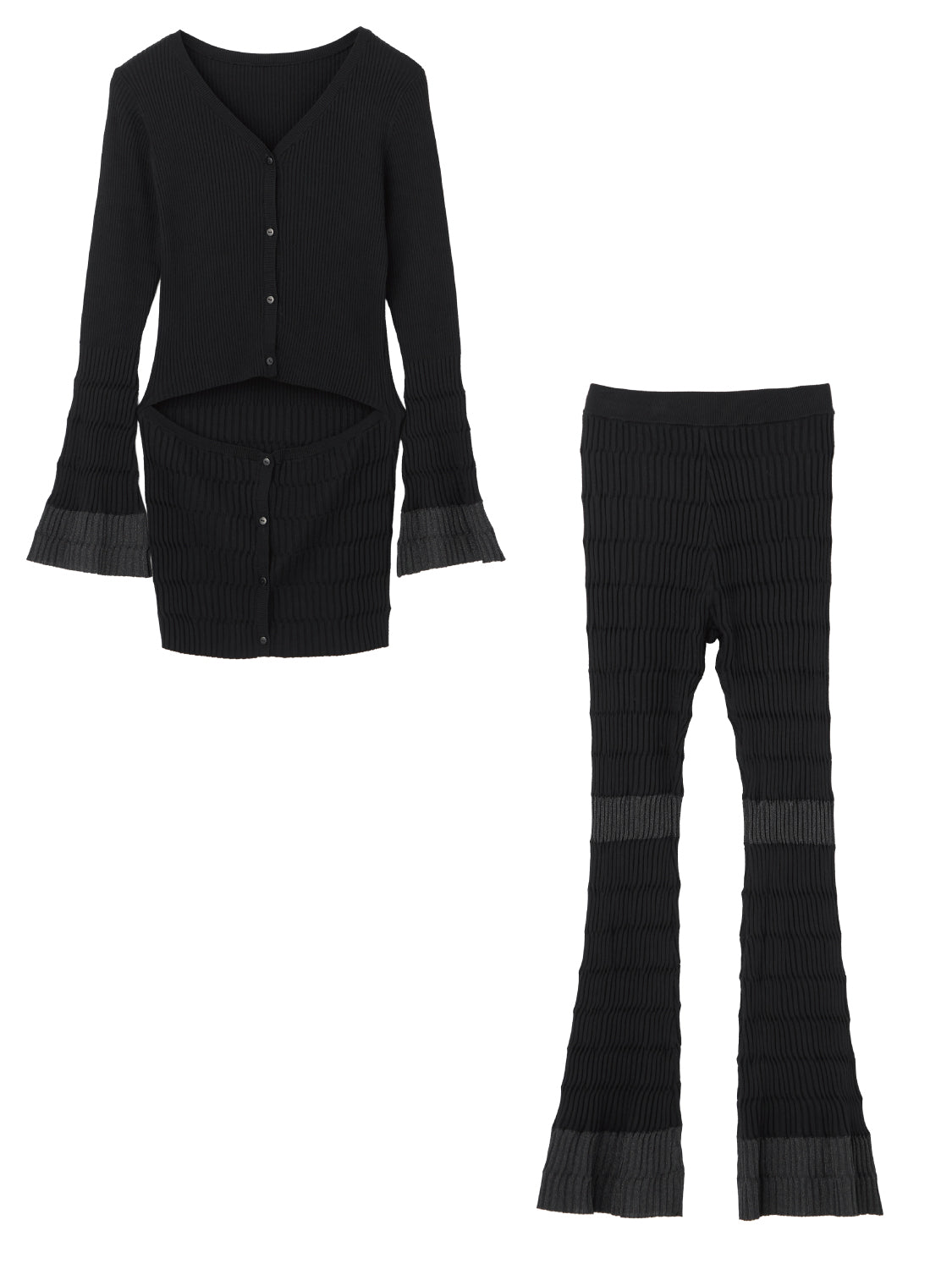 Multi シアー Ribニット セットアップ