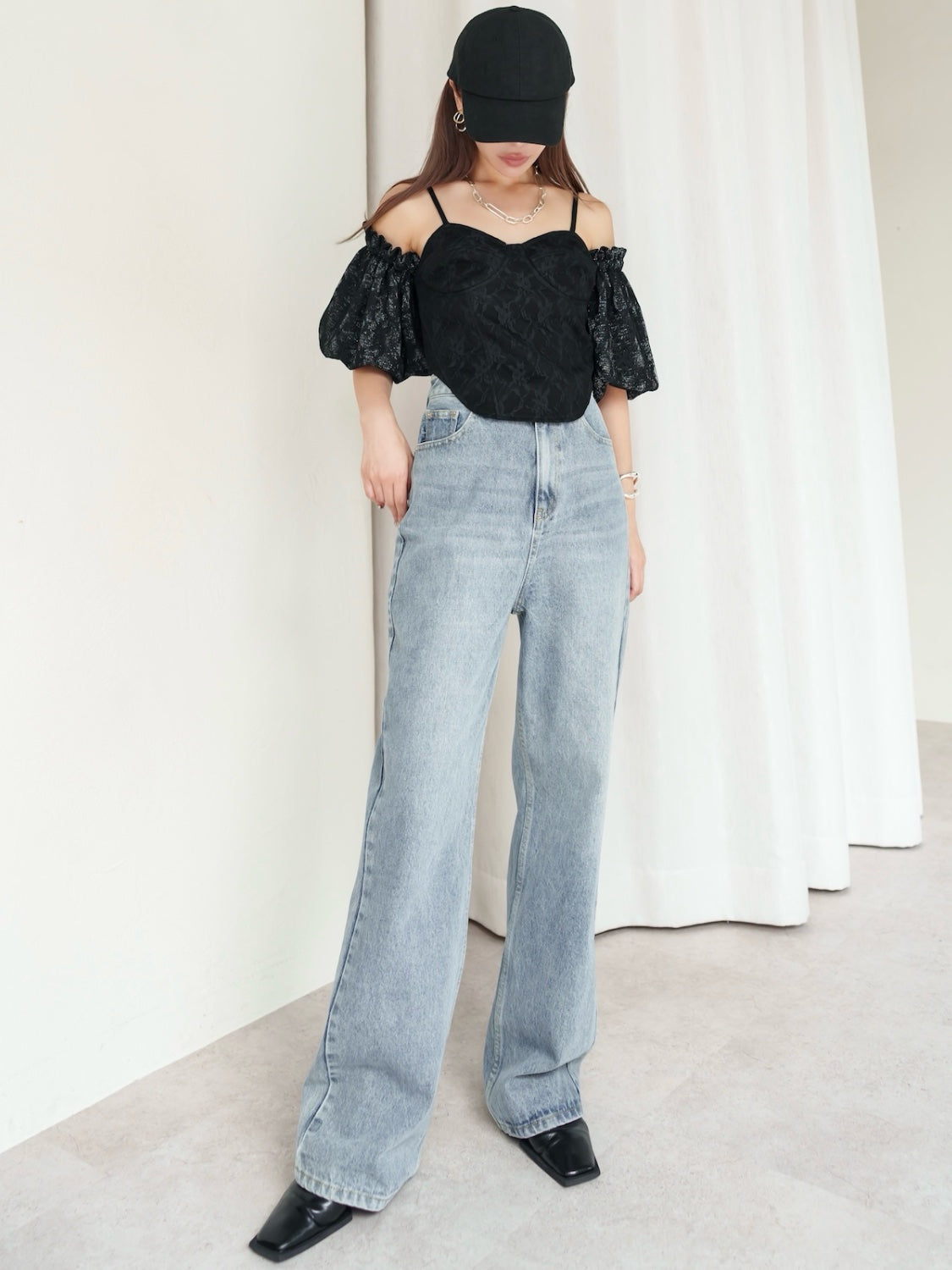 MODEL:159cm<br>着用サイズ:0<br>COLOR:ブルー