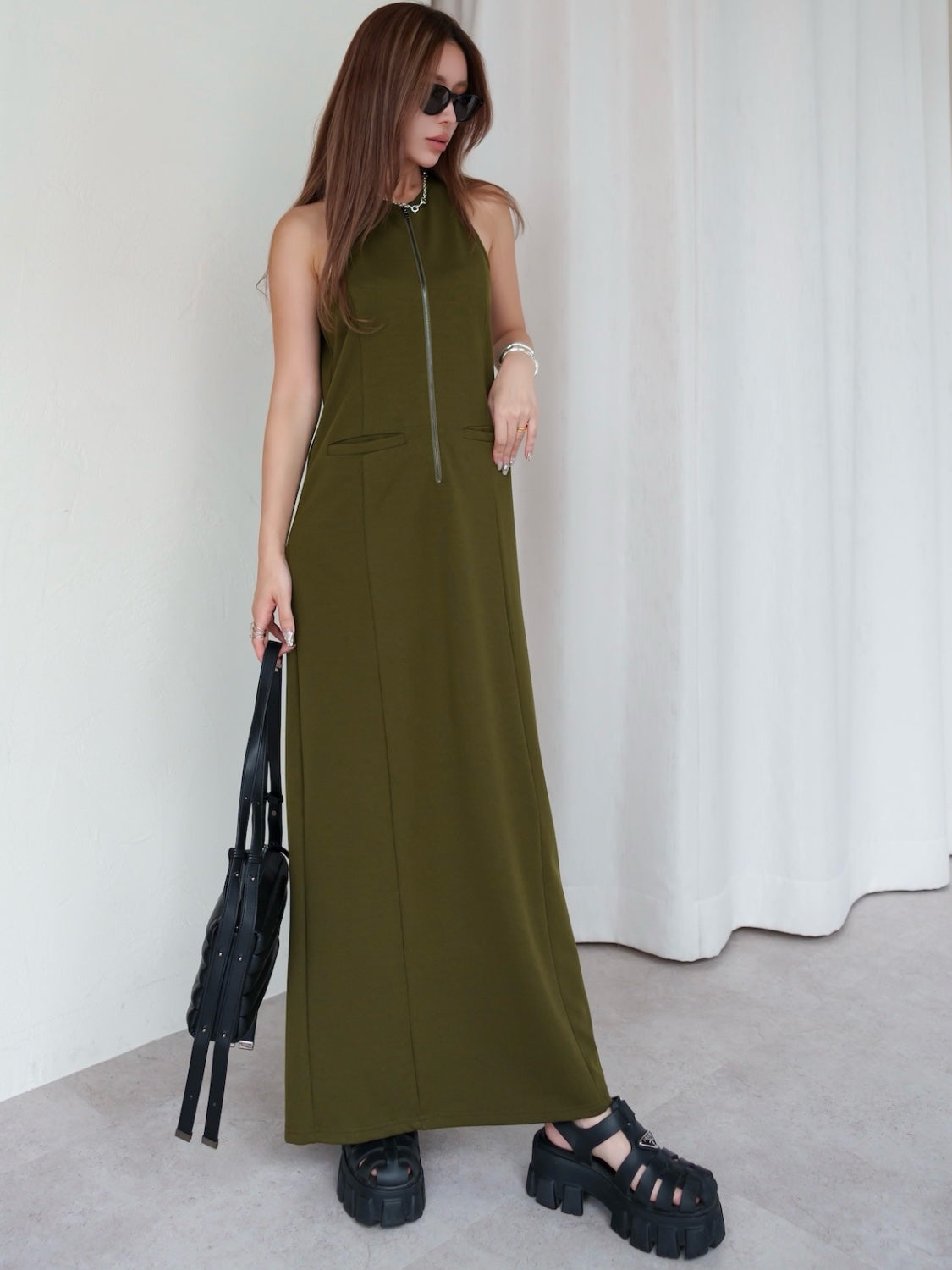 アメリカンスリーブ Zip ワンピース