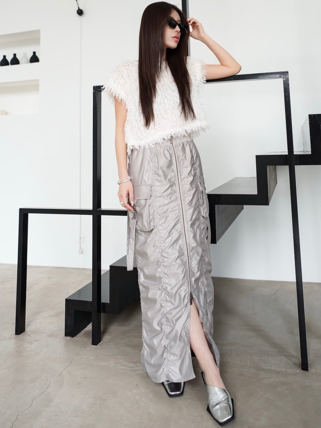 MODEL:159cm<br>COLOR:ホワイト