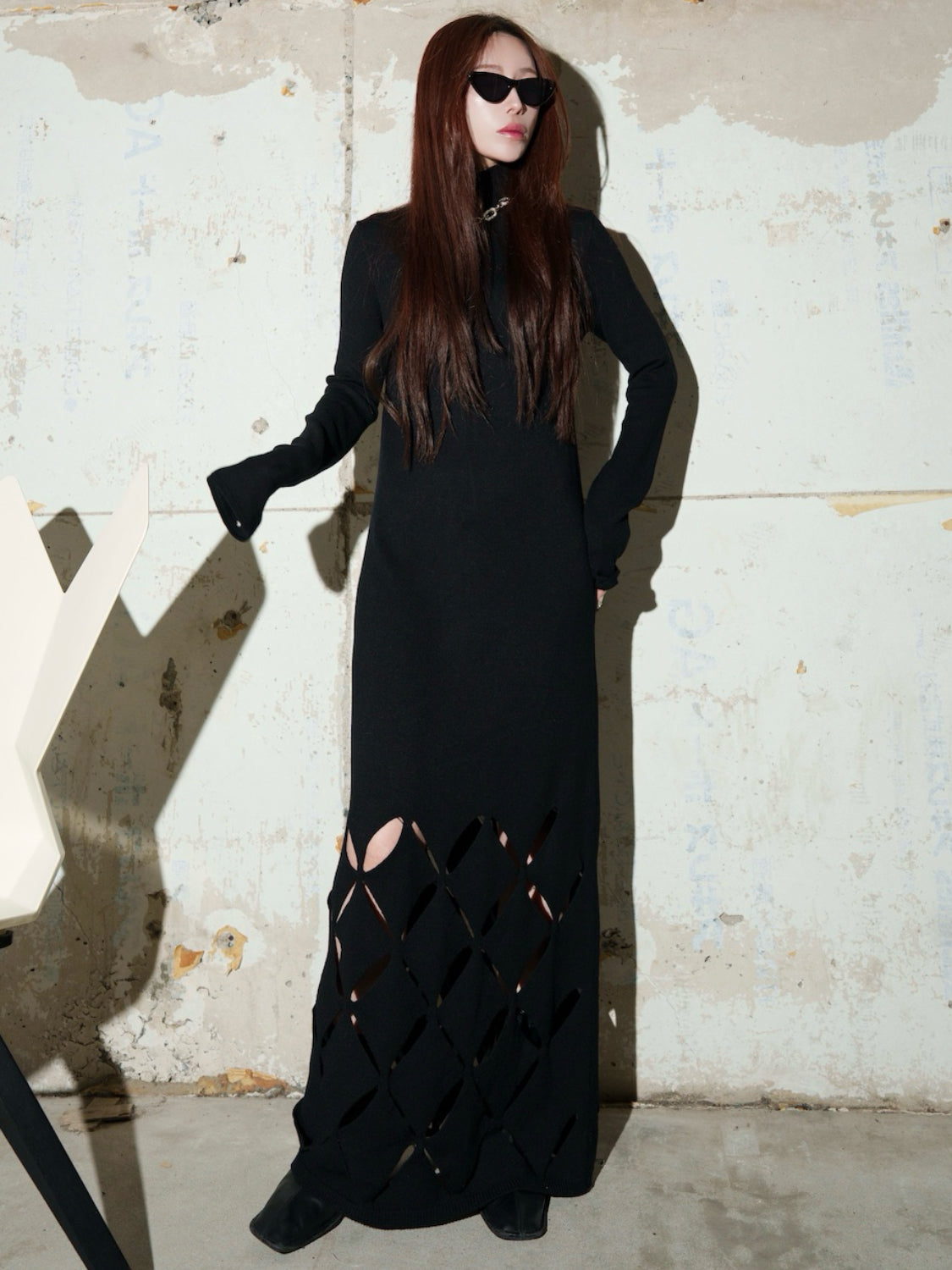 クロスカット デザイン KNIT ワンピース