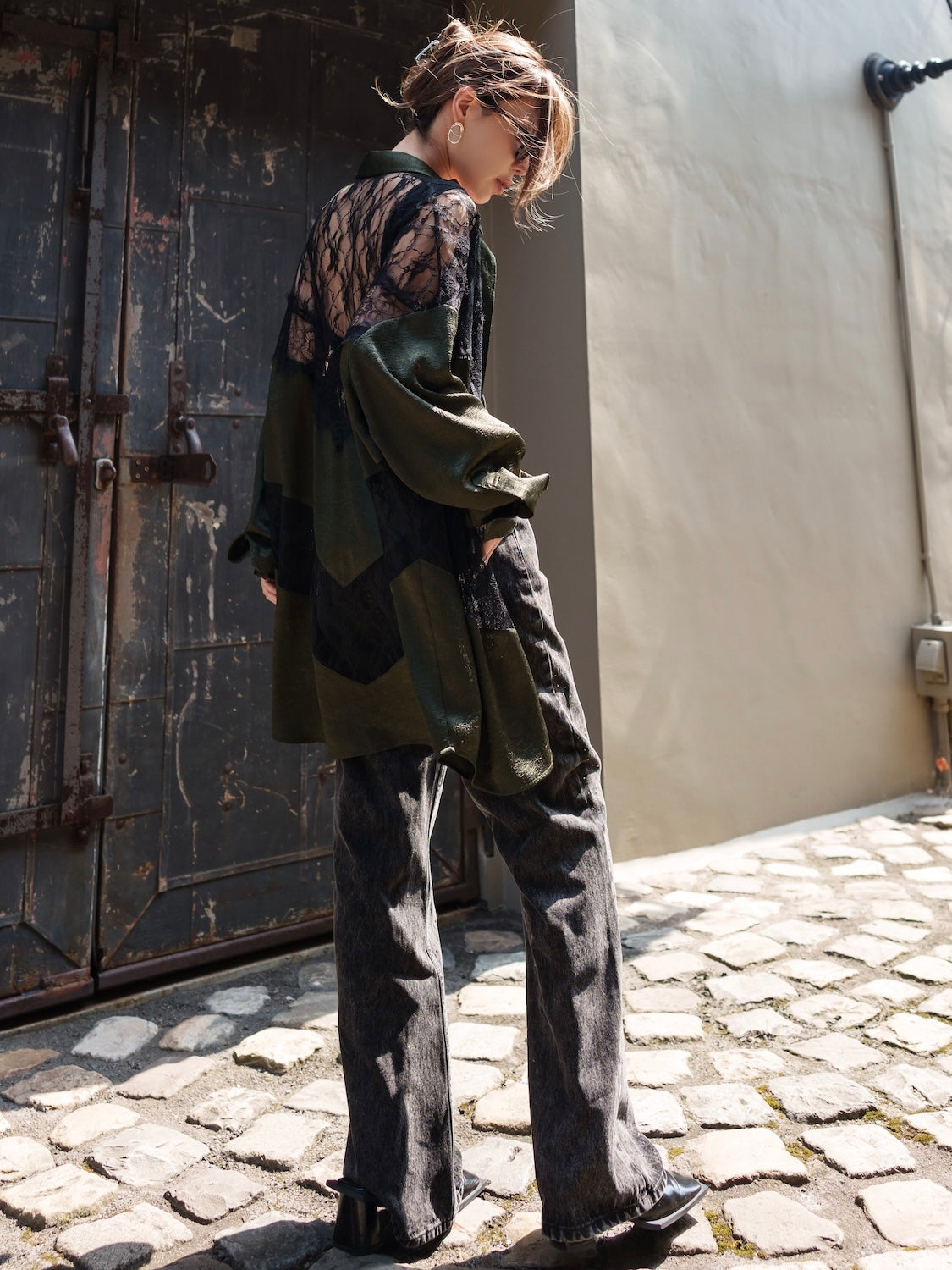 Washed Wide Stone Denim