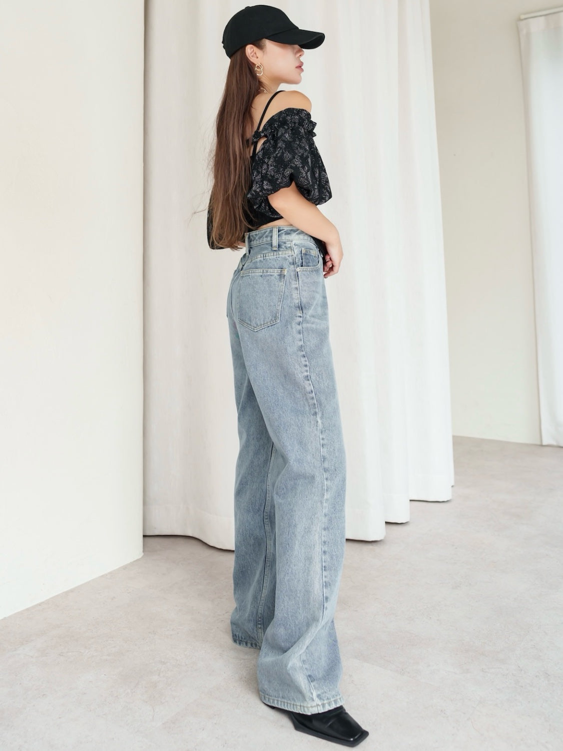 ウォッシュ ワイド プレーン Denim