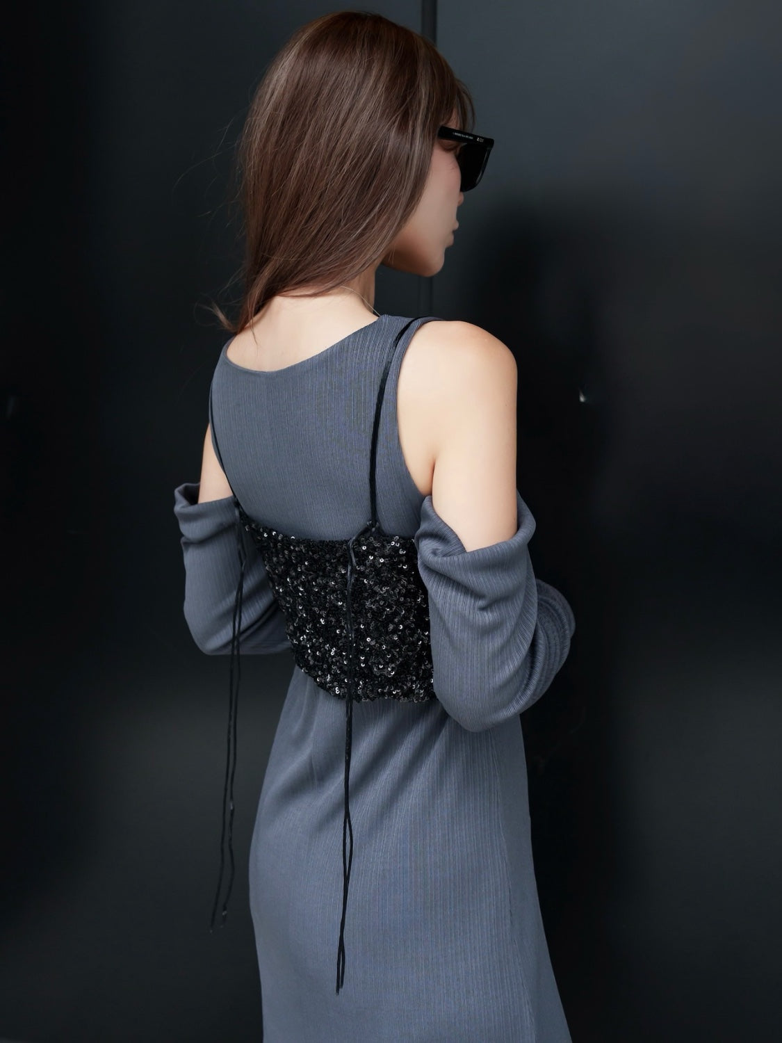Sequin Bustier & OP Set