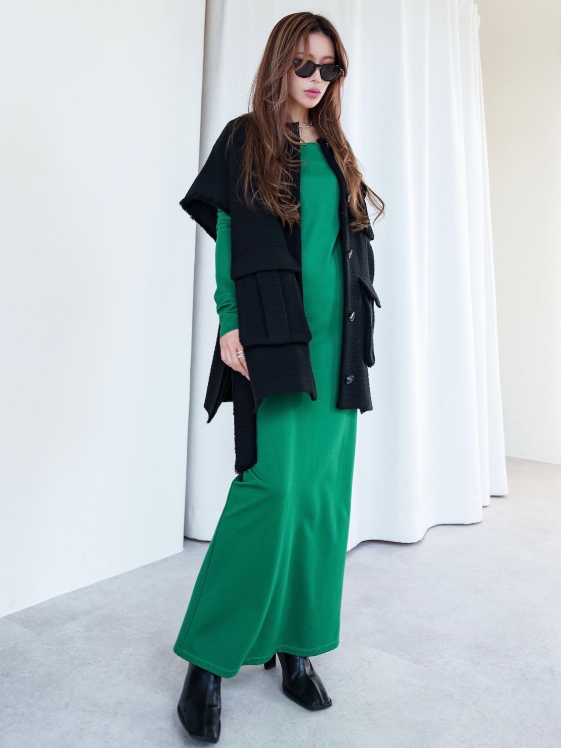 Wave ネック ワンピース