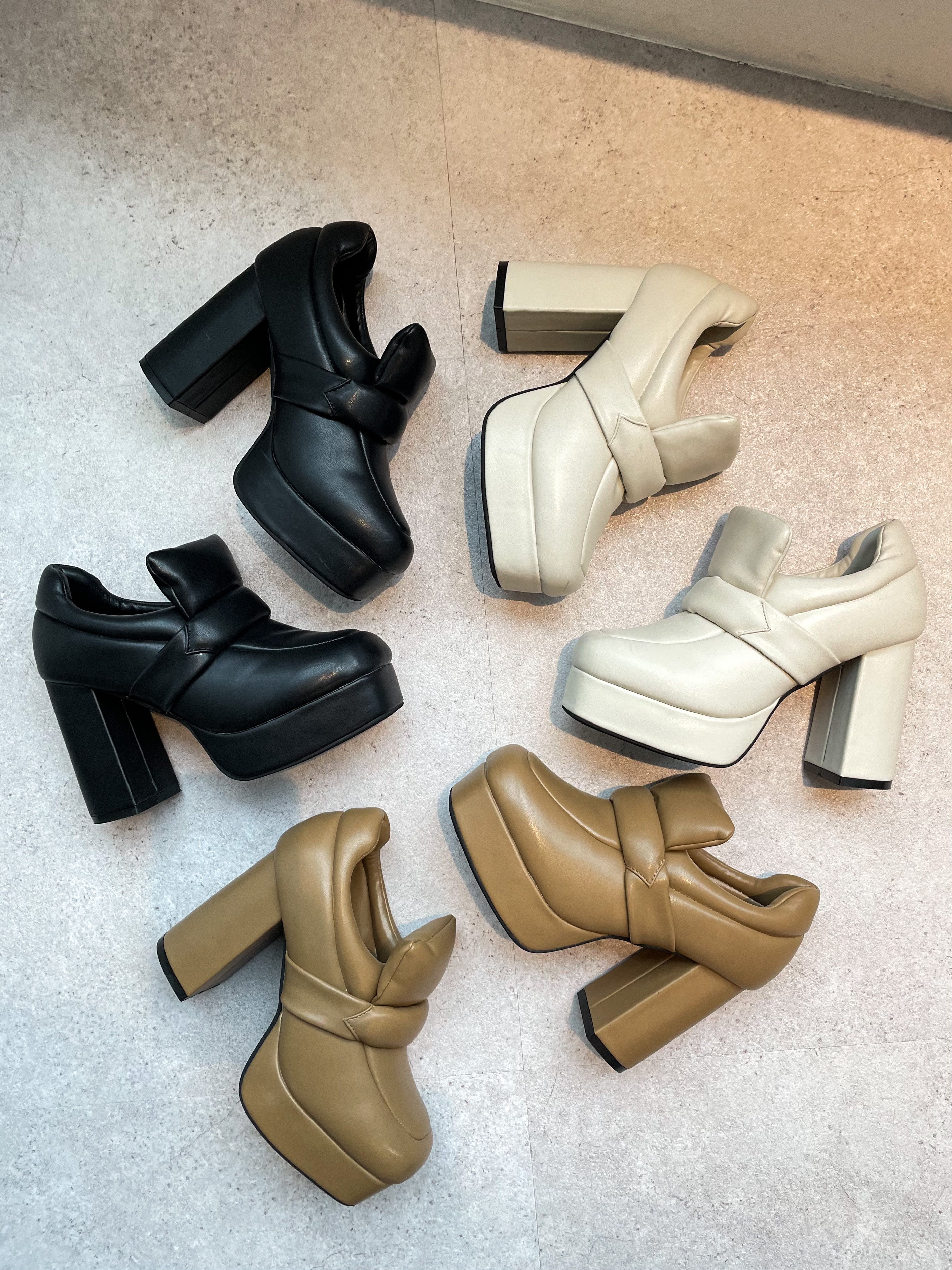 Padded High-heel Loafers