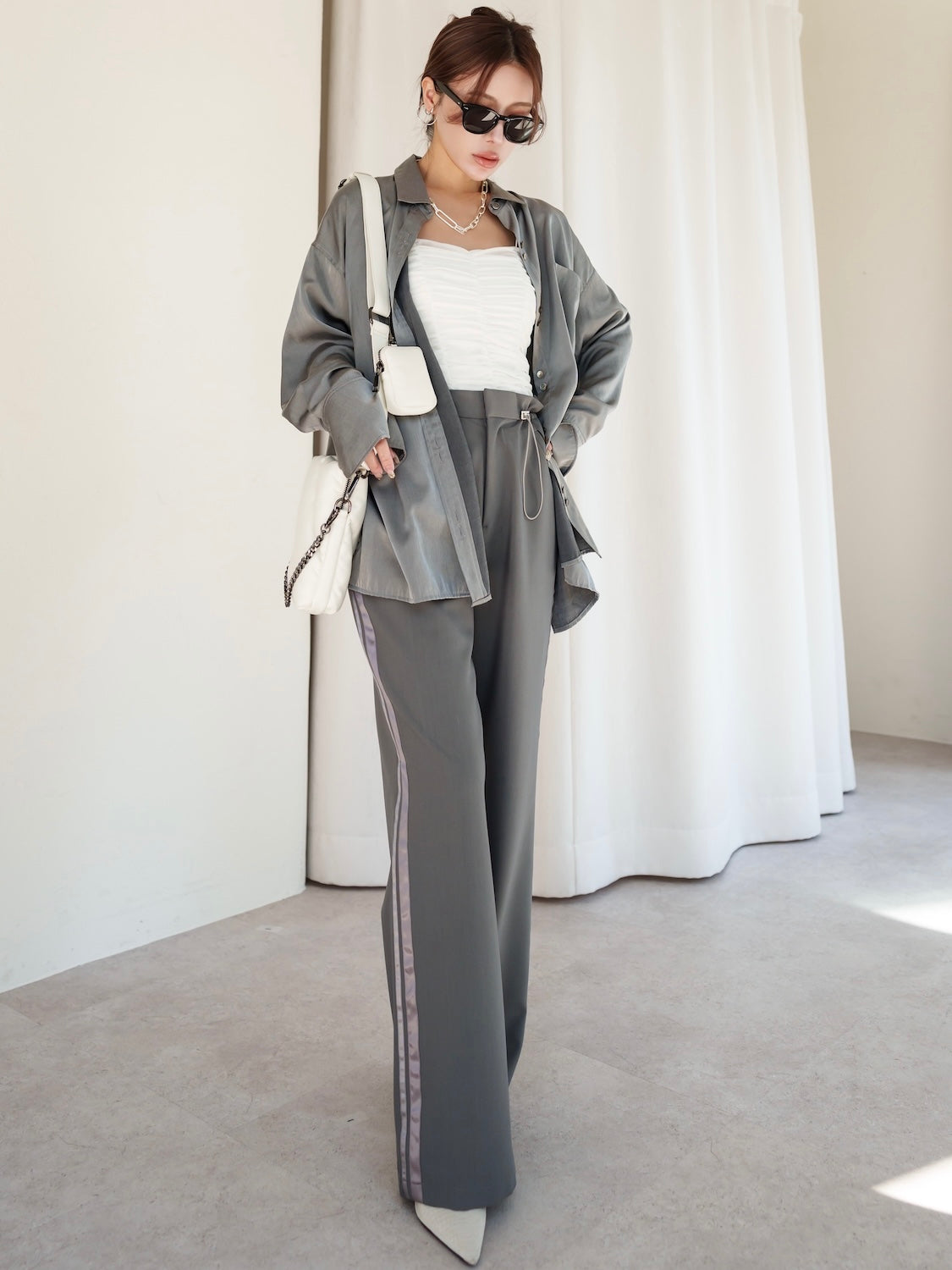 Waist Draw Line Pants