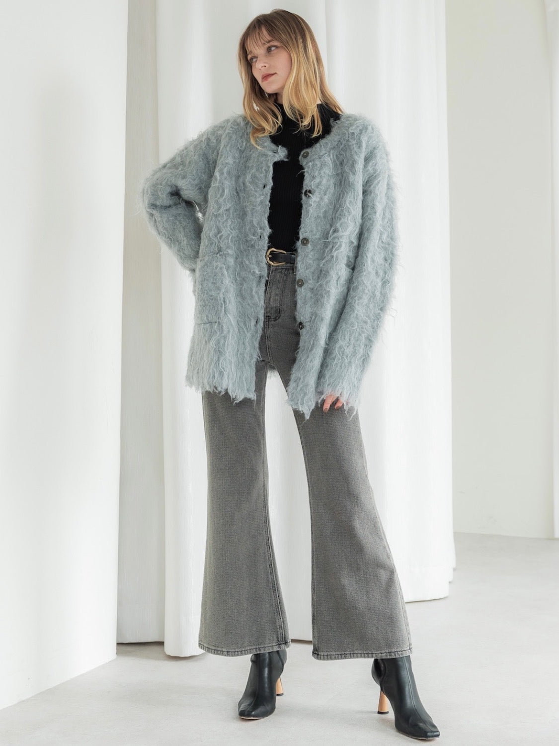 Wool Fur Cardigan