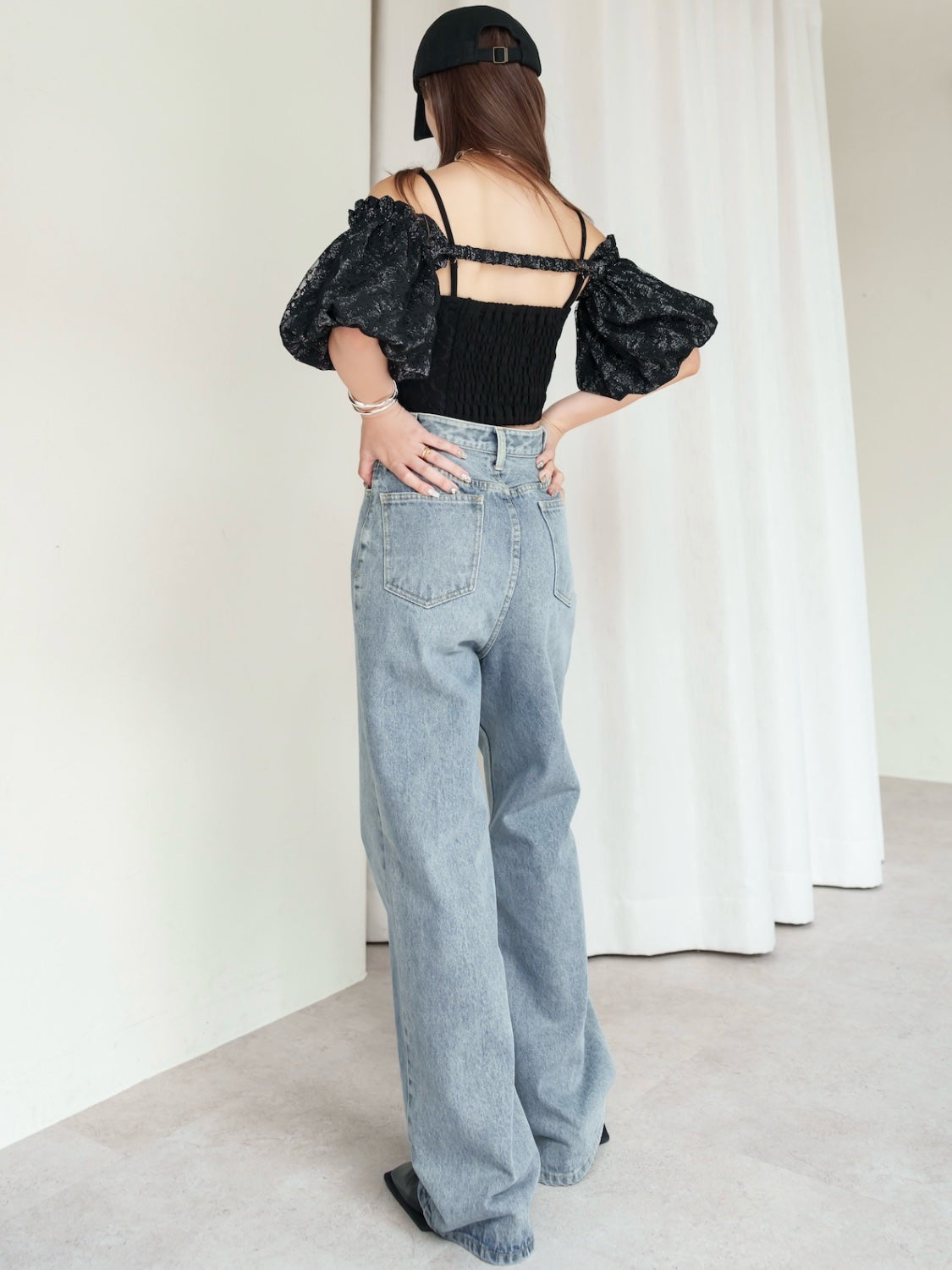 ウォッシュ ワイド プレーン Denim