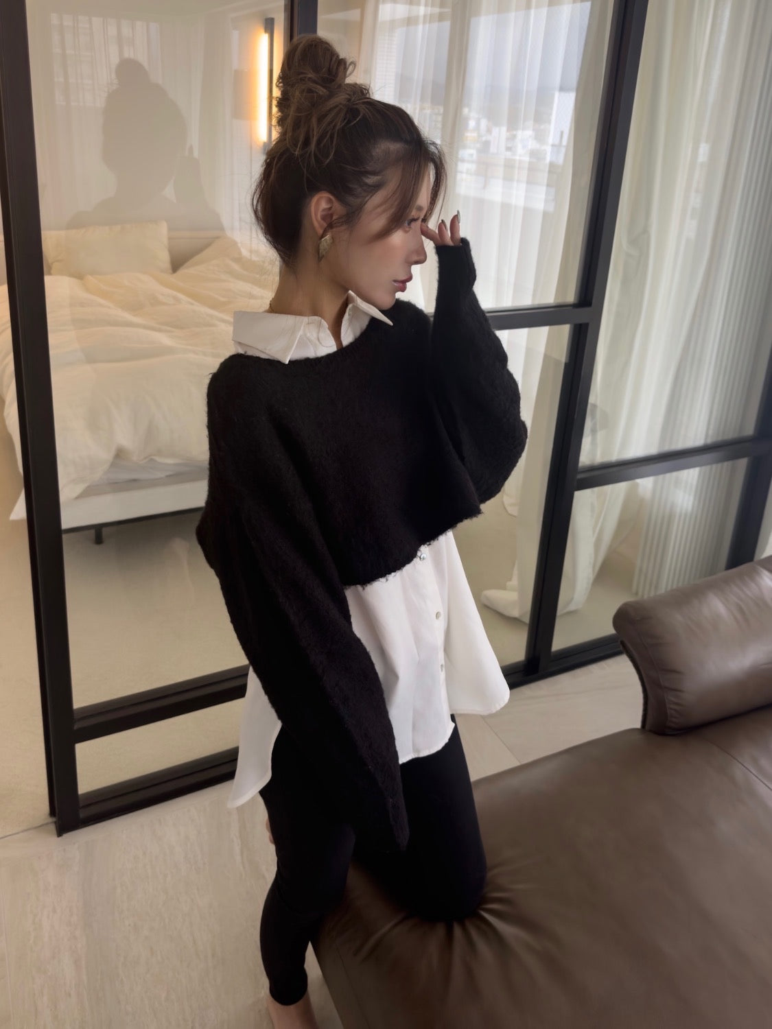 ウールニット レイヤード Shirt