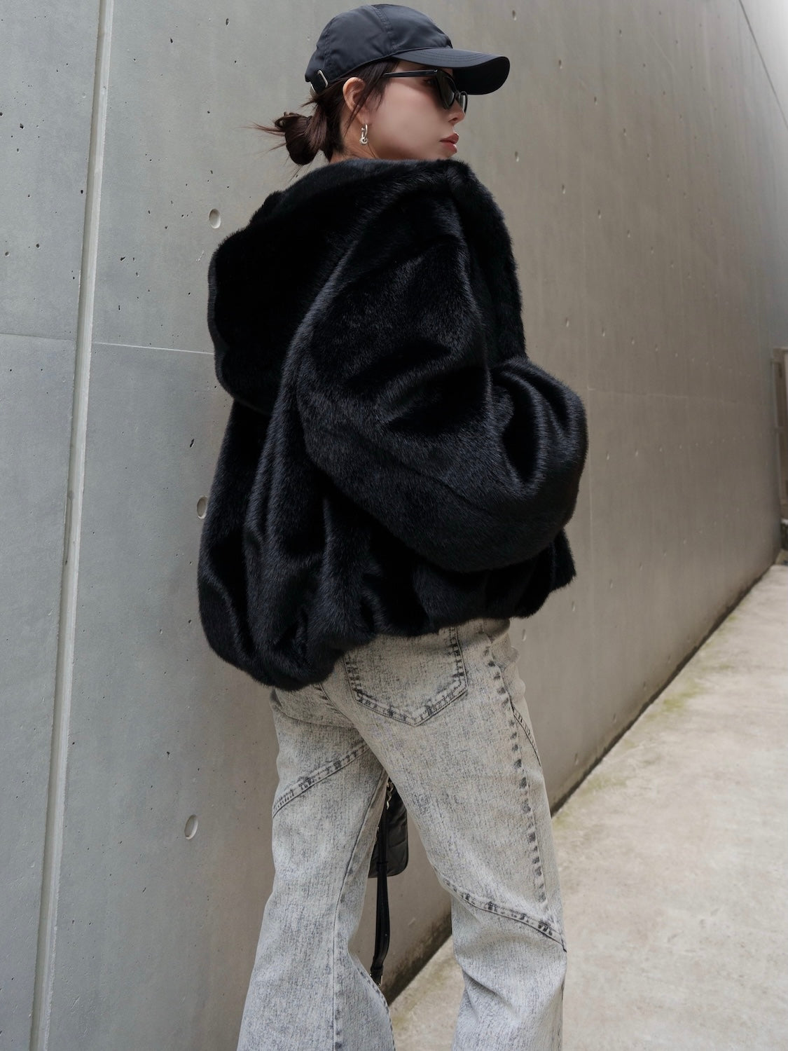 Fur フーディー ヘムタック ブルゾン