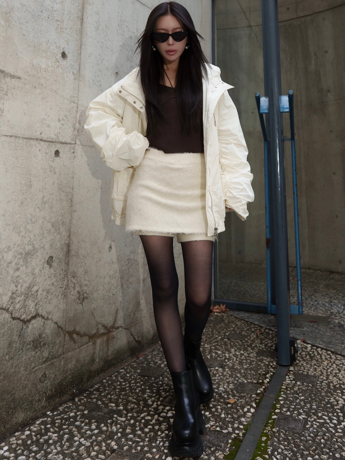 ショートパンツ レイヤード KNIT スカート