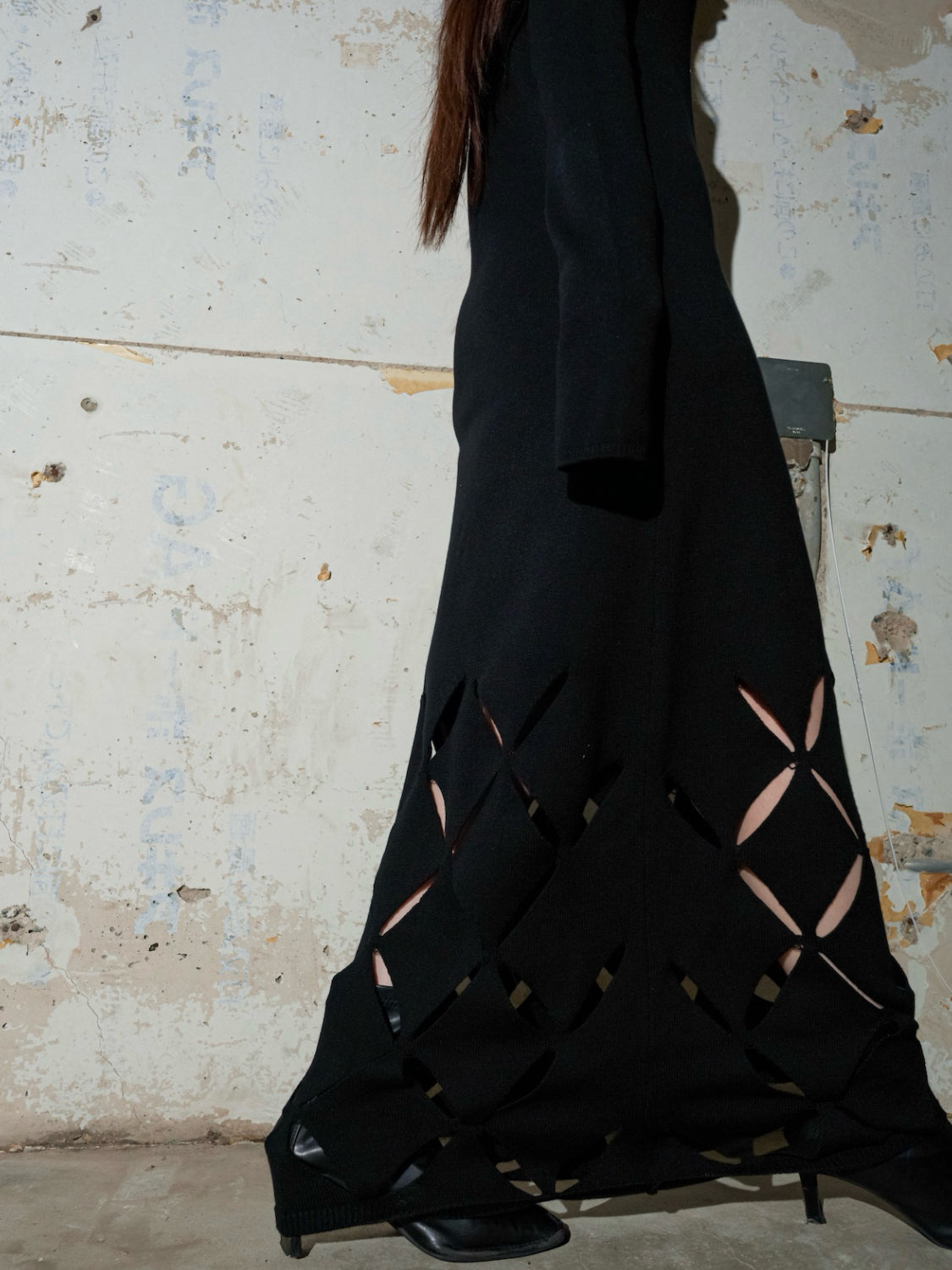 クロスカット デザイン KNIT ワンピース