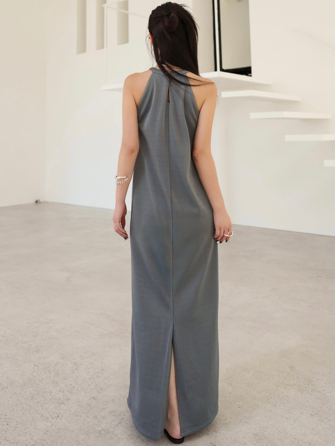 Basic ラメ カットソー ワンピース