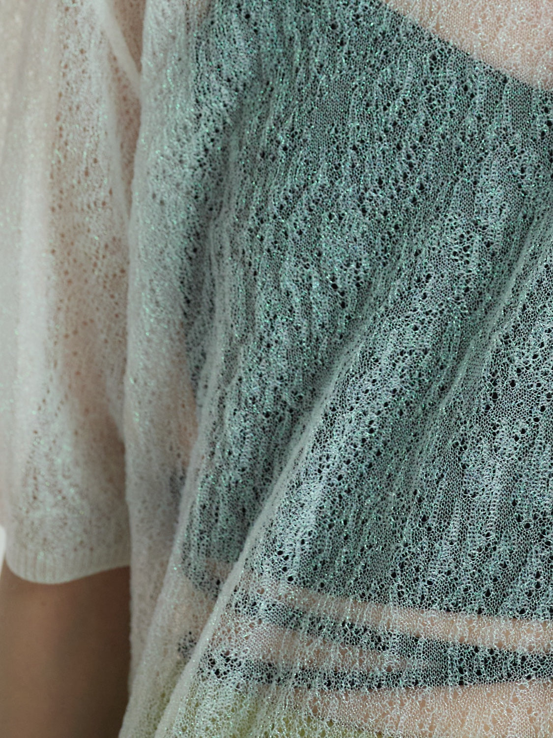 Sheer Knit Over T-shirt