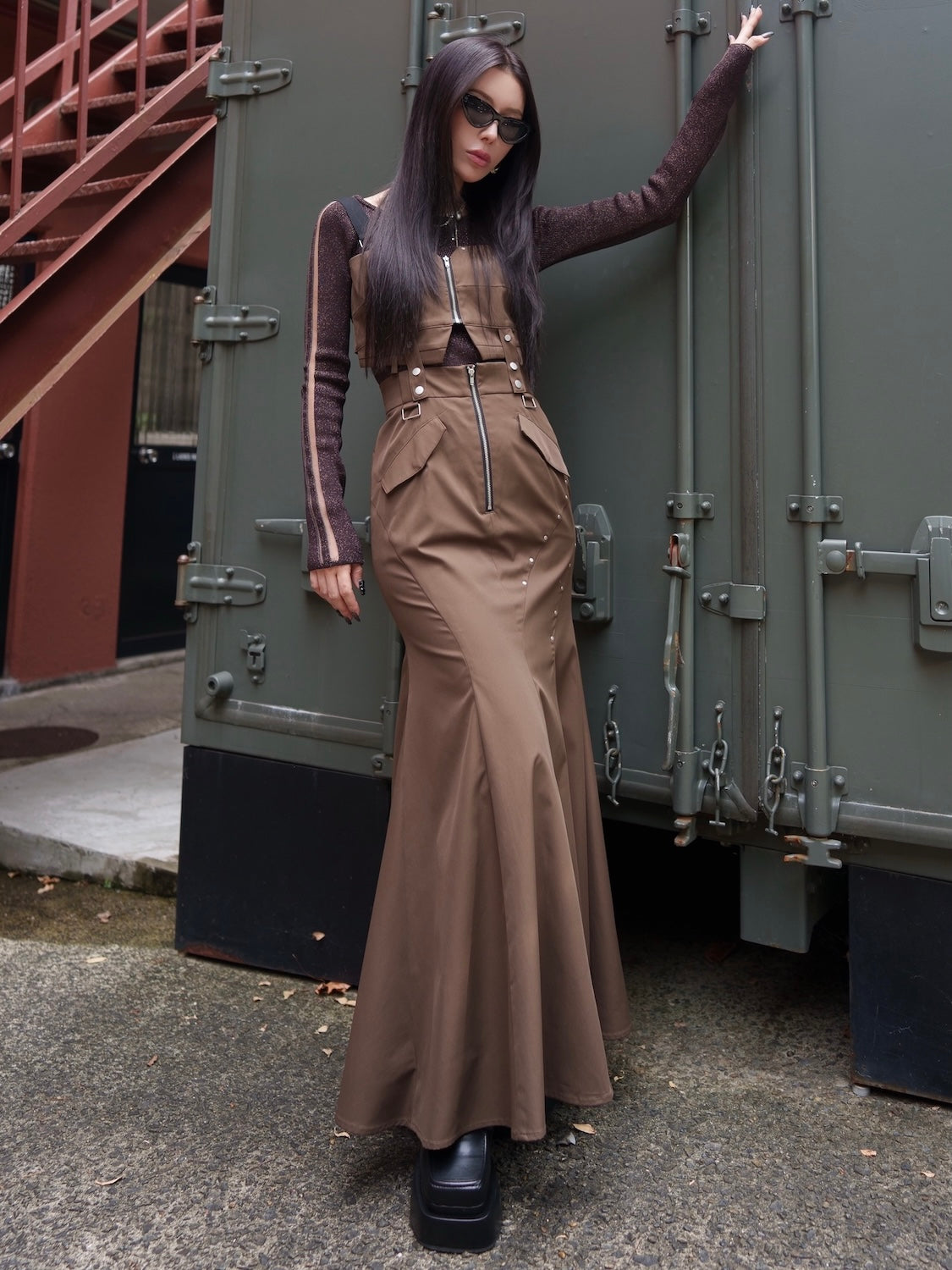 MODEL:159cm<br>着用サイズ:0<br>COLOR:ブラウン