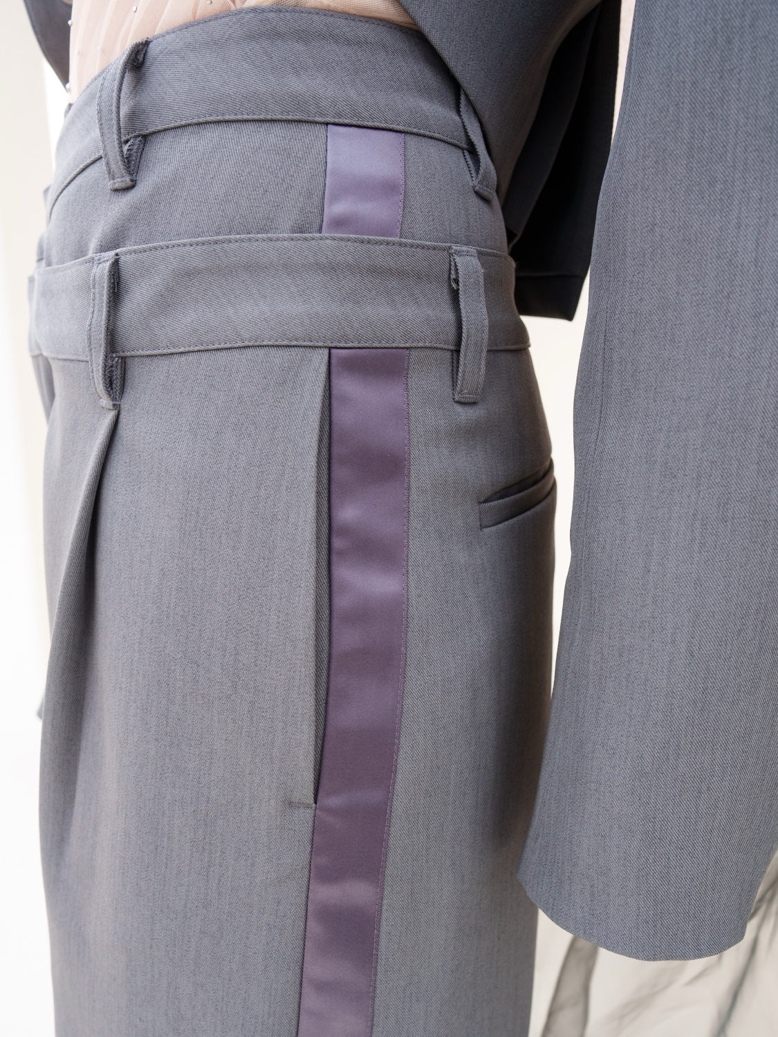 ダブル Waist ライン スラックス