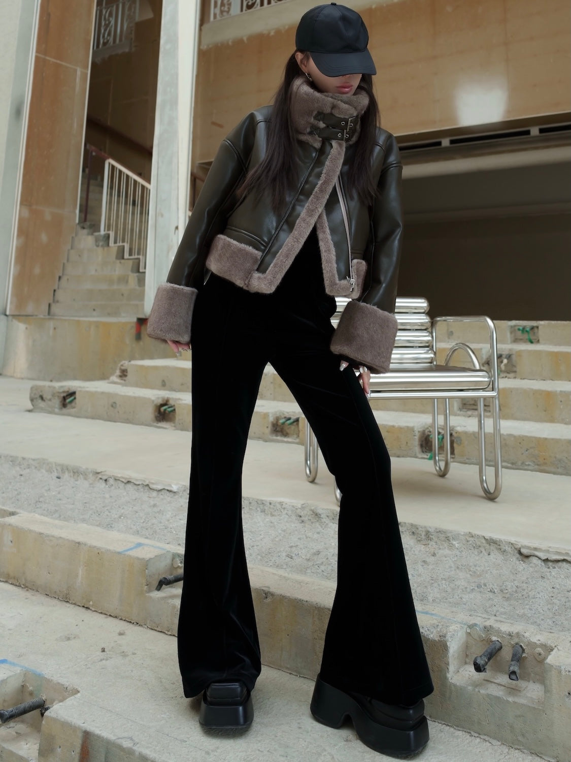 リバーシブル ボンディング Furジャケット