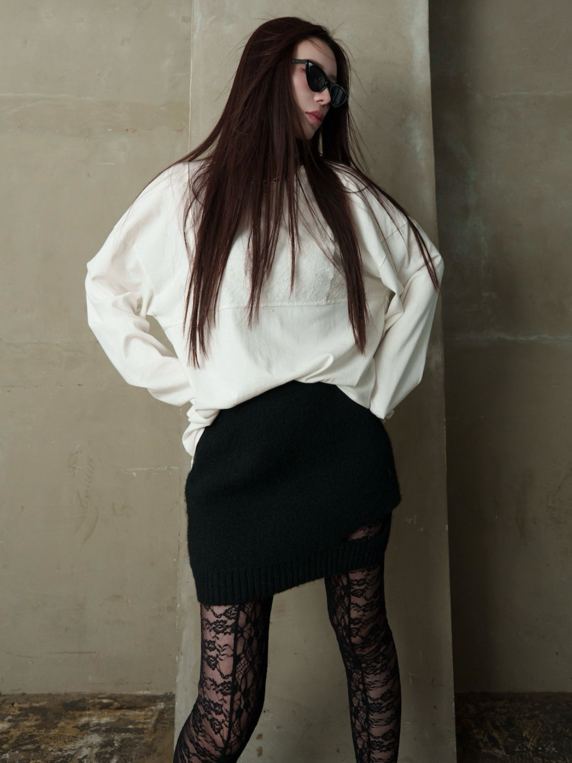 メルトンライク KNIT ミニスカート