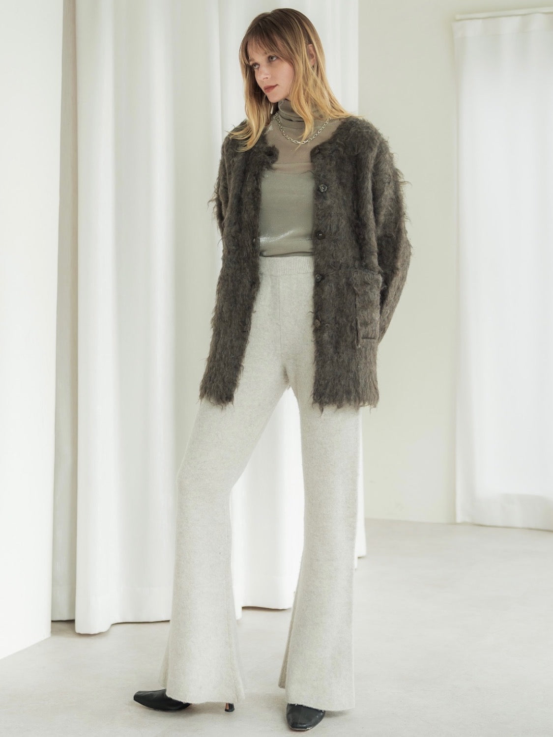 Wool Fur Cardigan