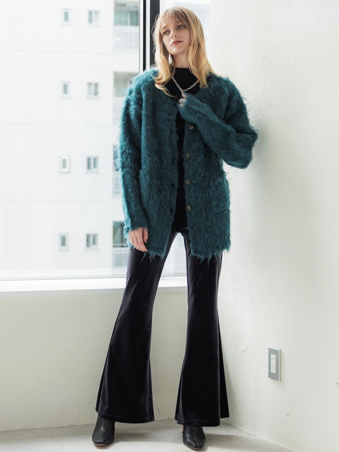 Wool Fur Cardigan