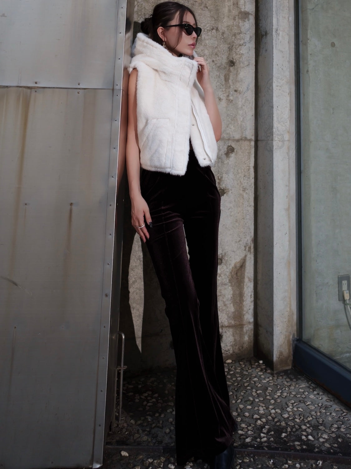 2Way リバーシブル ショート Fur ベスト