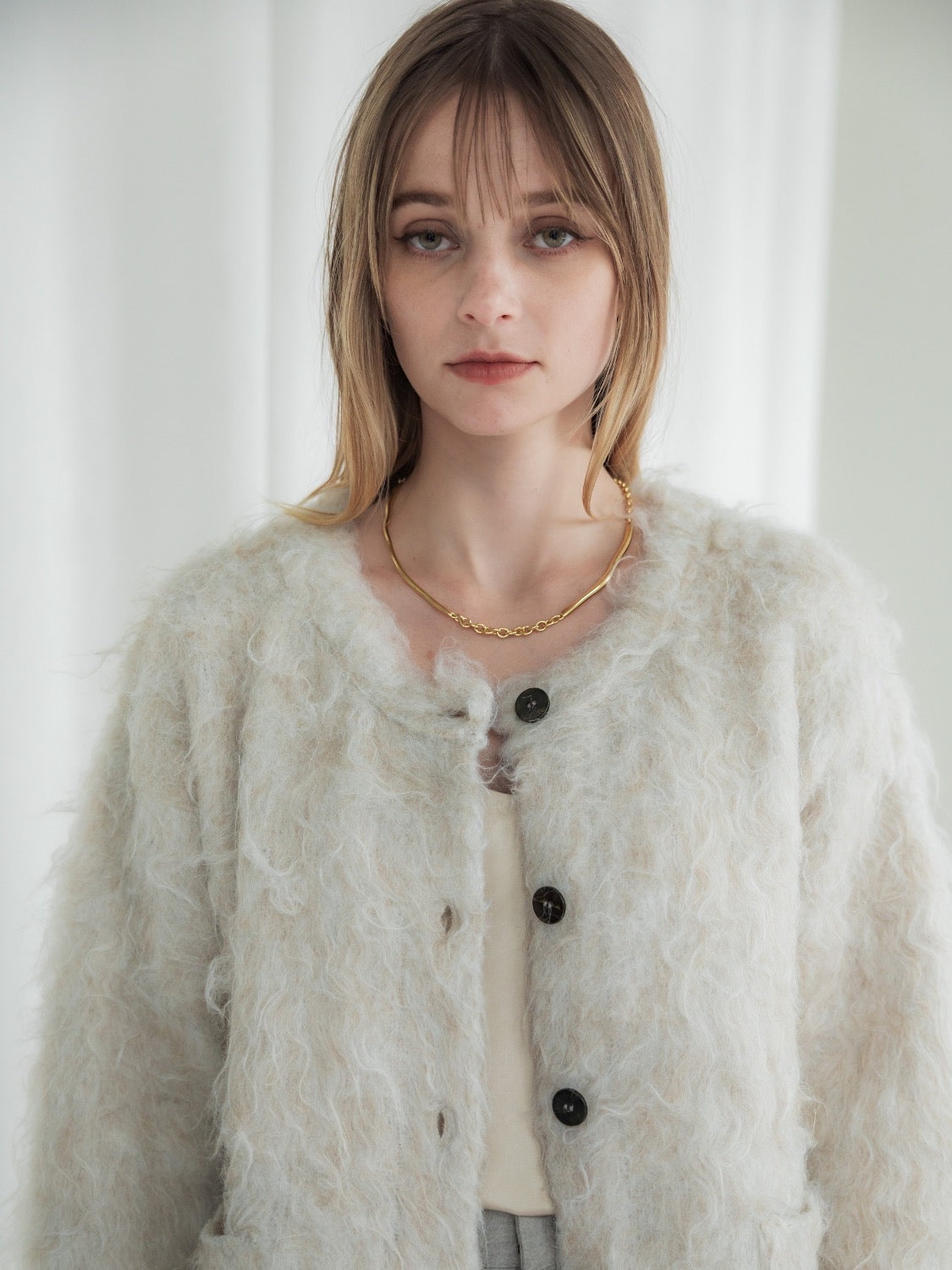 Wool Fur Cardigan