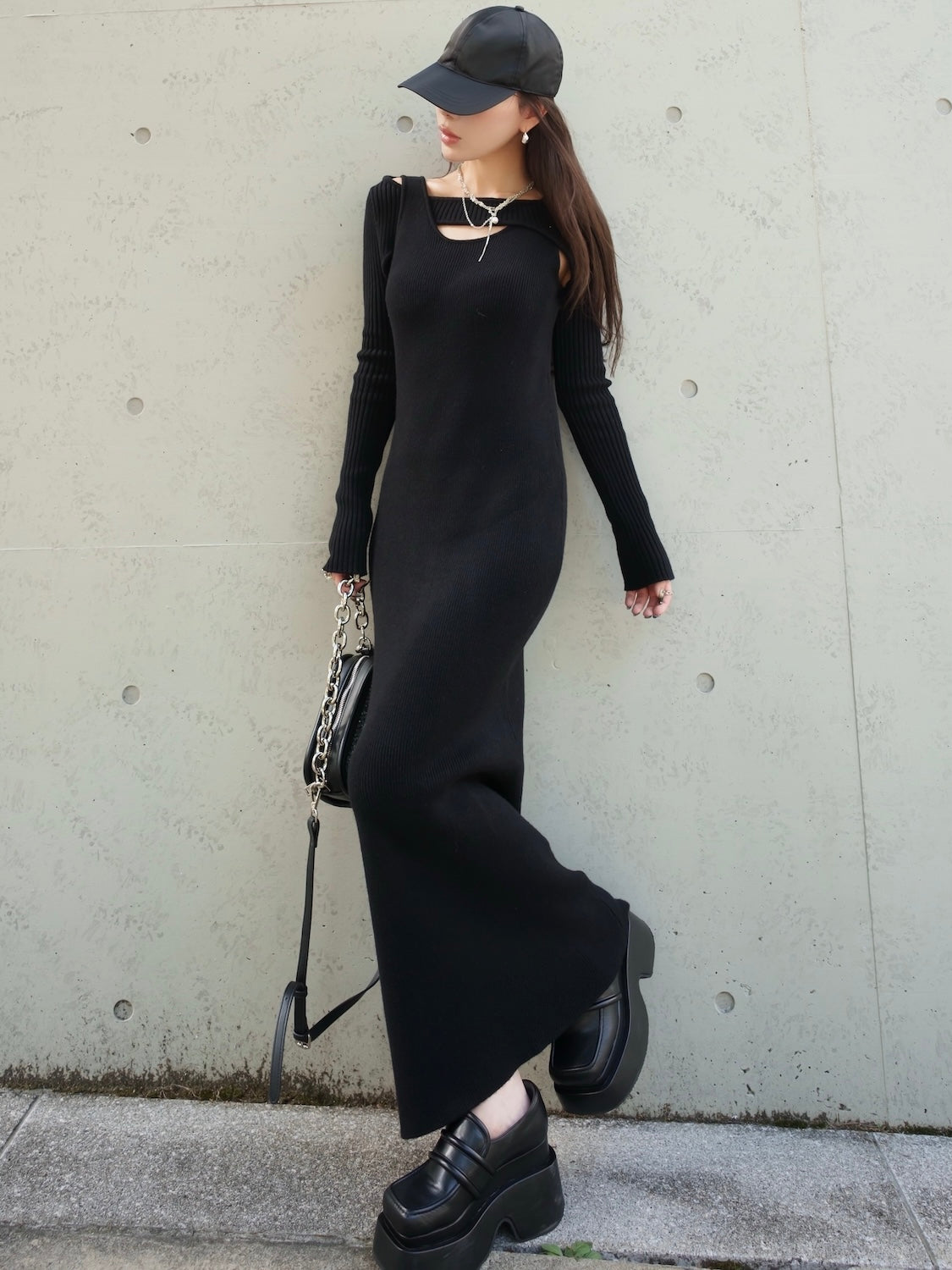 レイヤーライク Rib KNIT ワンピース