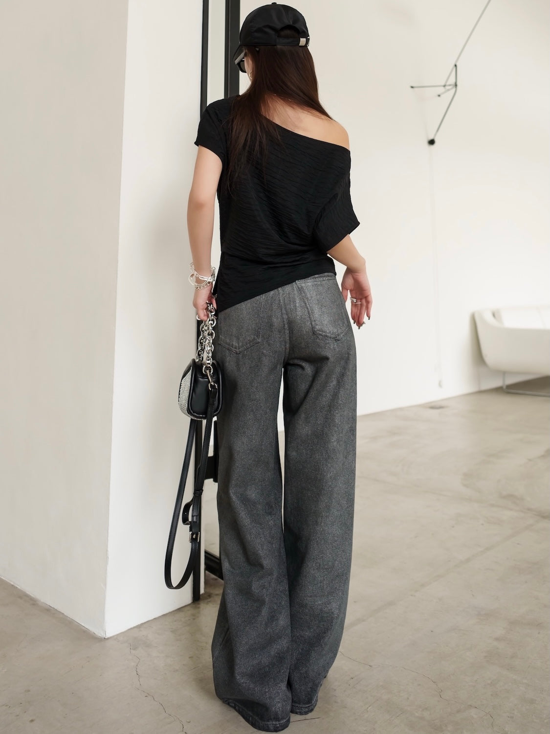 アシンメトリー リップル トップス