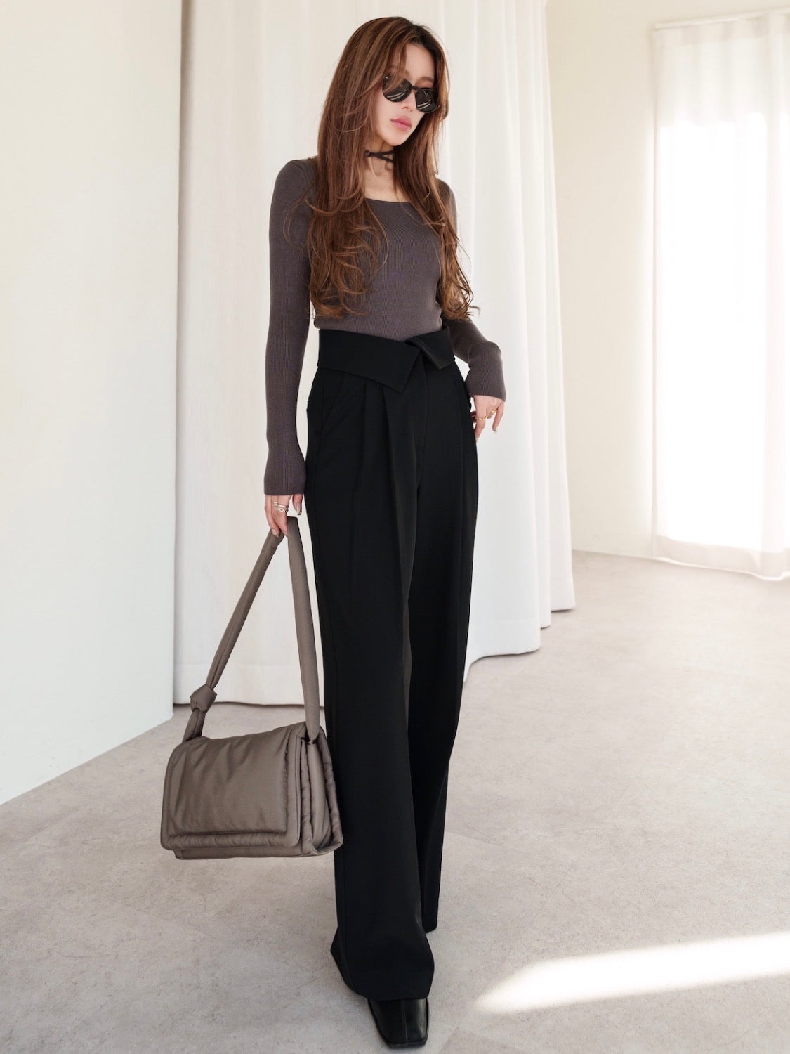 Design Waist Wide Pants