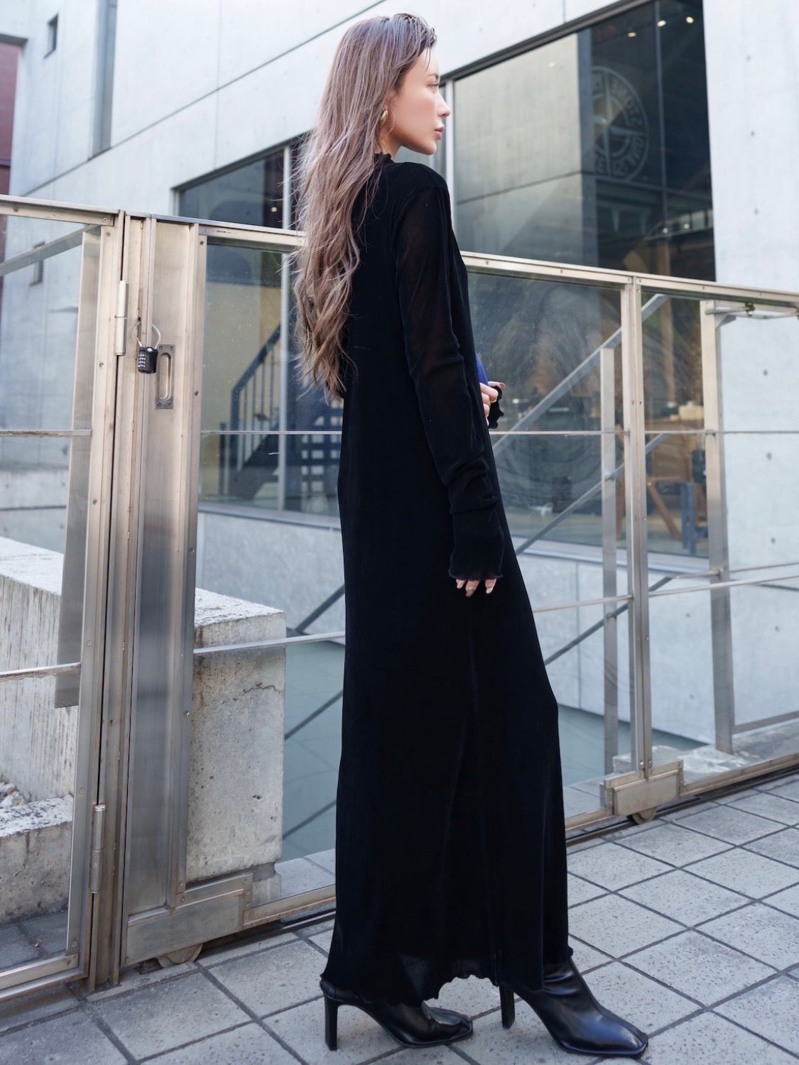 チュールフロッキー シアー One-piece