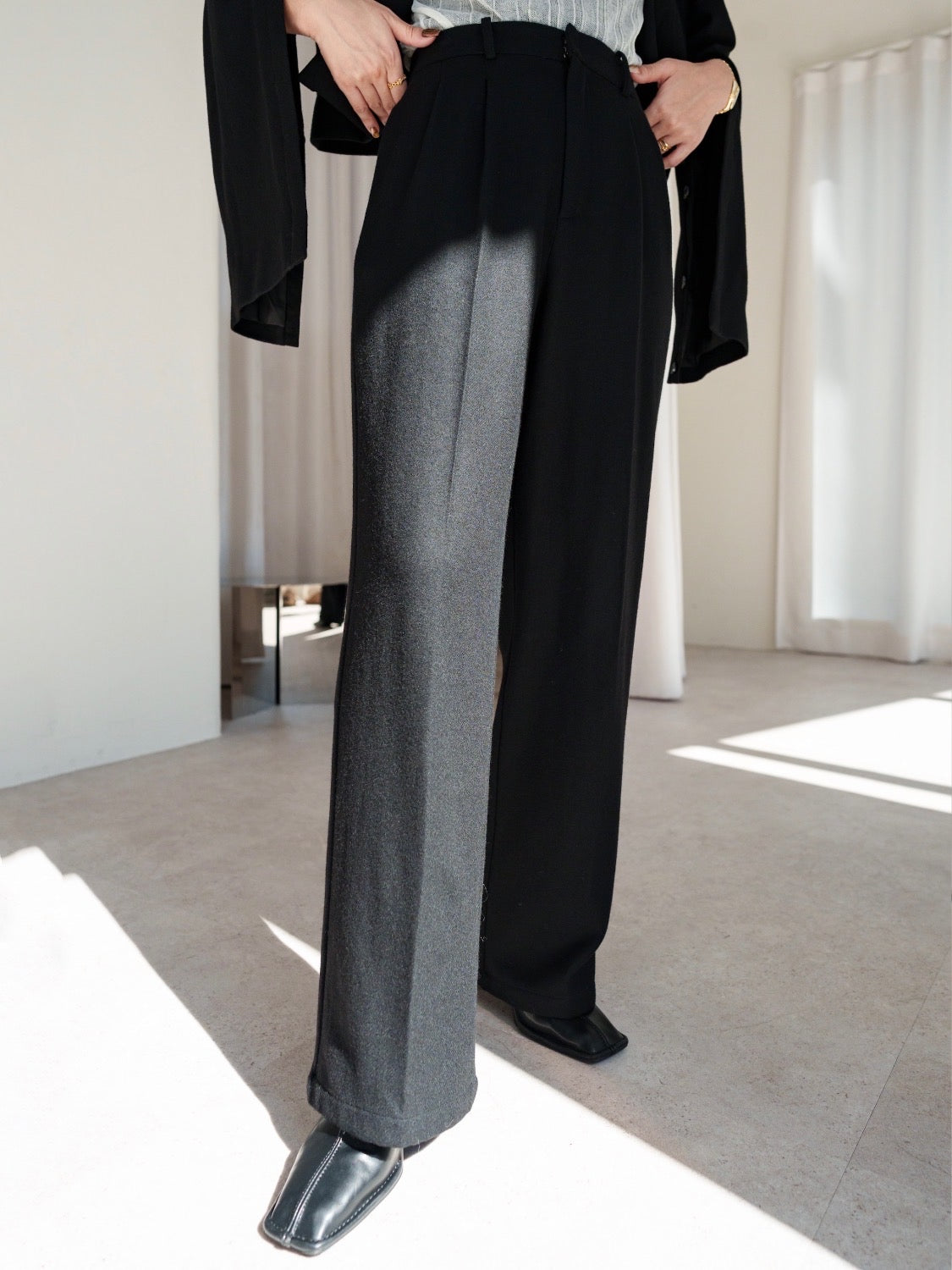 Wool ツイル ワイド スラックス