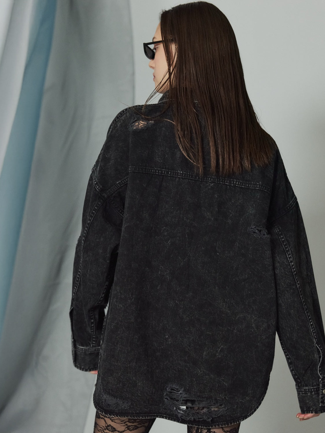 2WAY ダメージ DENIMシャツ