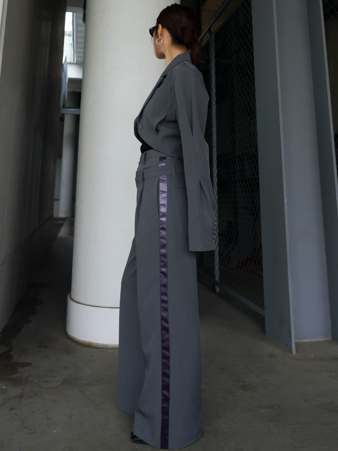 ダブル Waist ライン スラックス