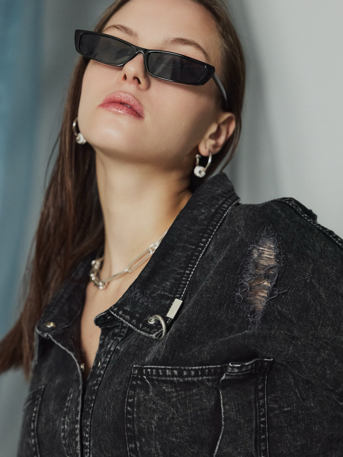 2WAY ダメージ DENIMシャツ