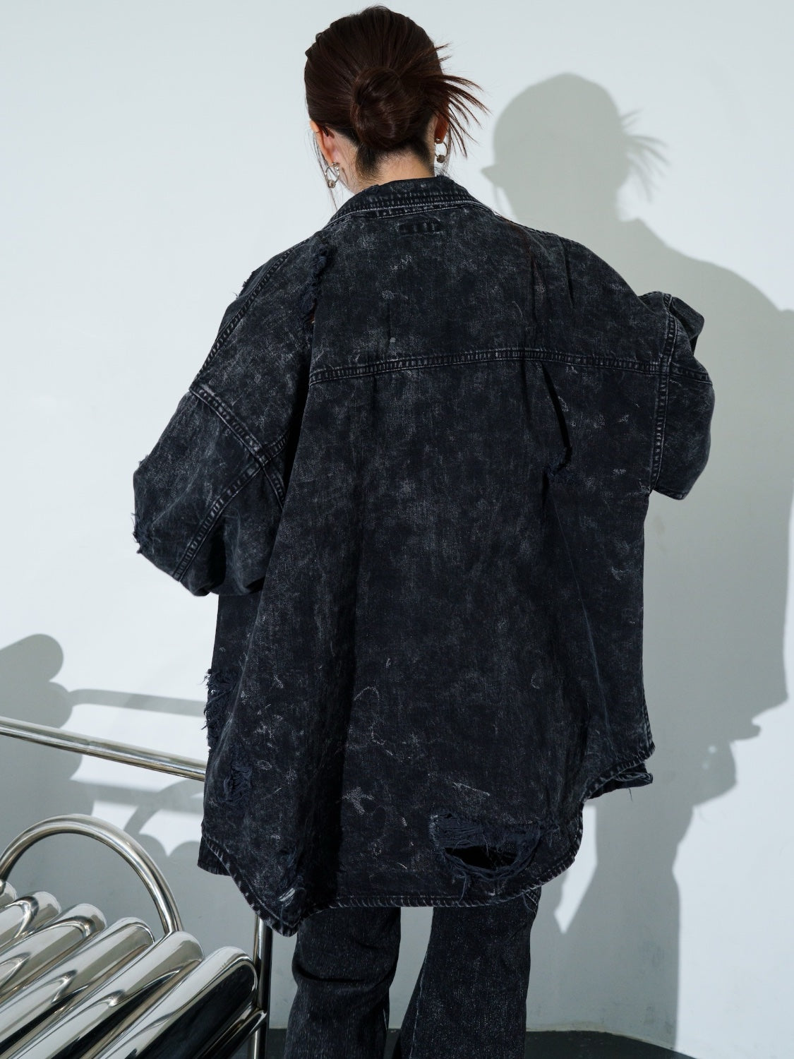 2WAY ダメージ DENIMシャツ