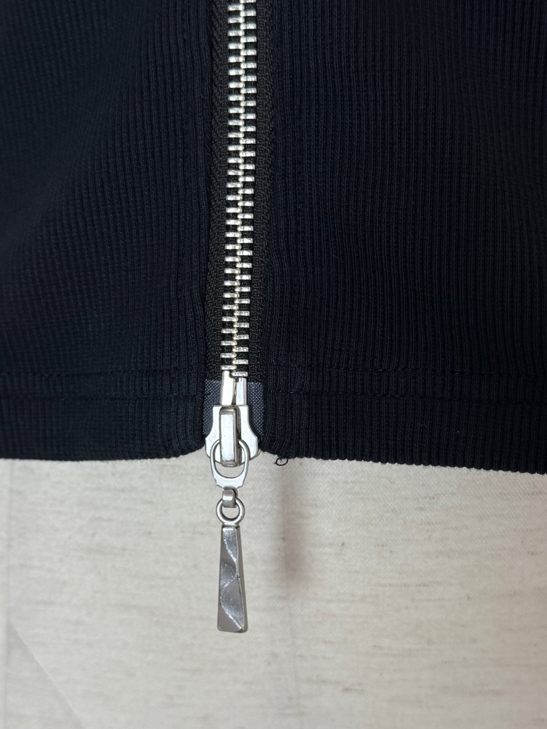 Washed リブ フロントZip フーディー