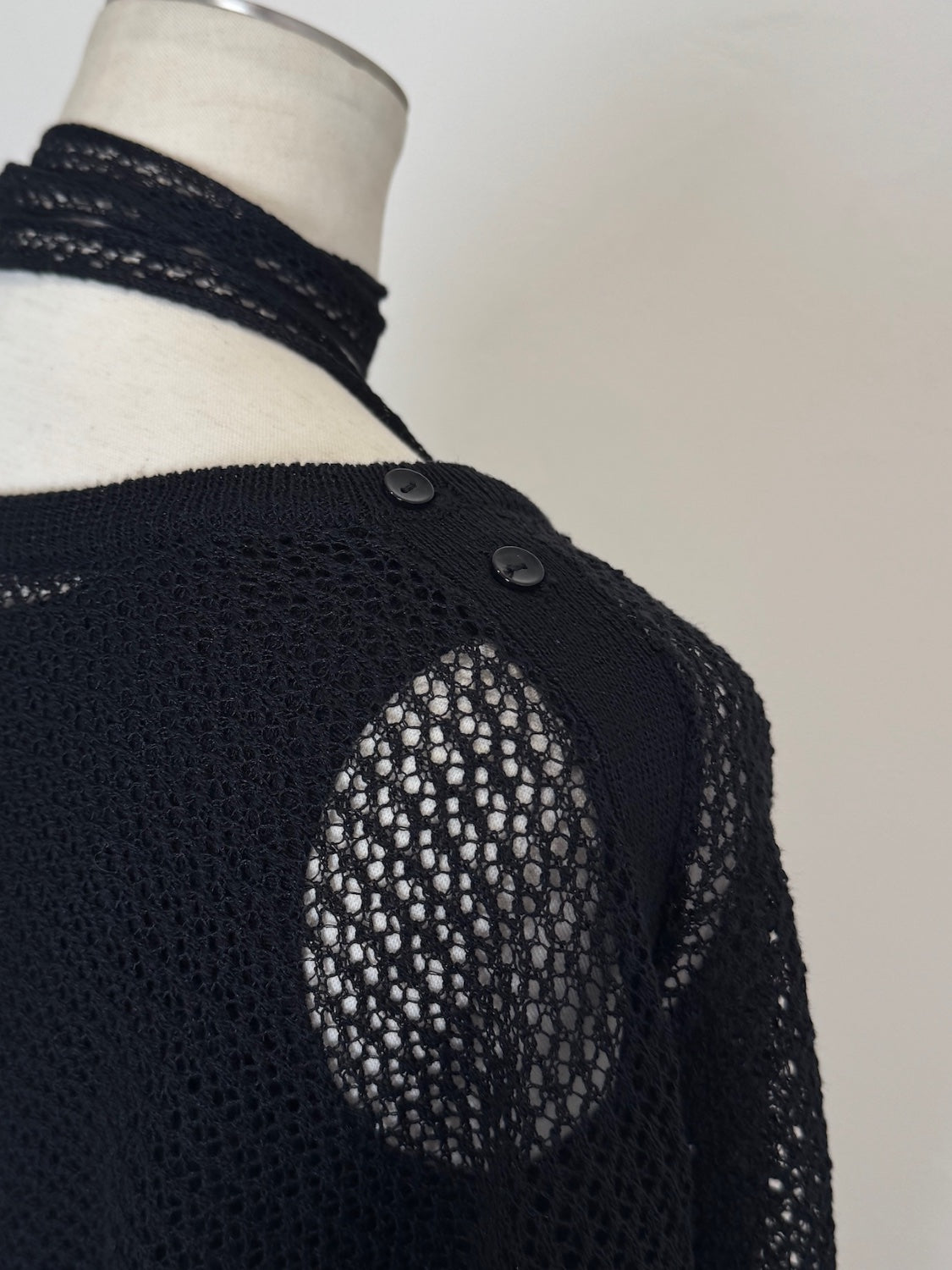 3ピース シアーメッシュ KNIT ポンチョ Set