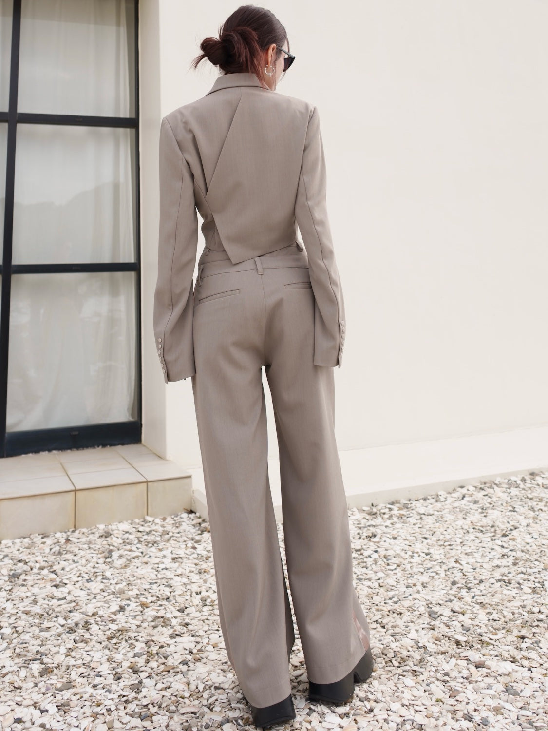 ダブル Waist ライン スラックス