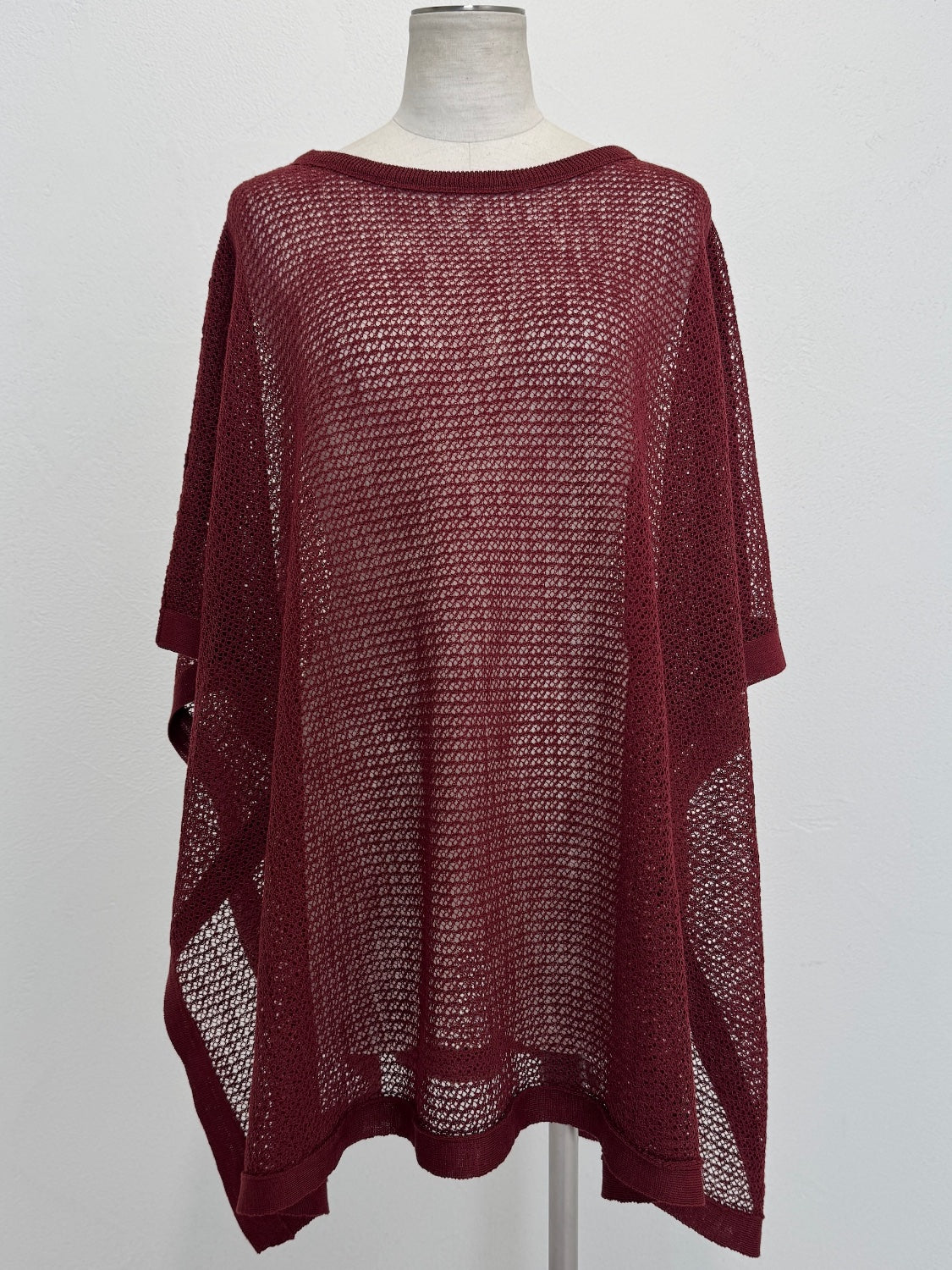 3ピース シアーメッシュ KNIT ポンチョ Set