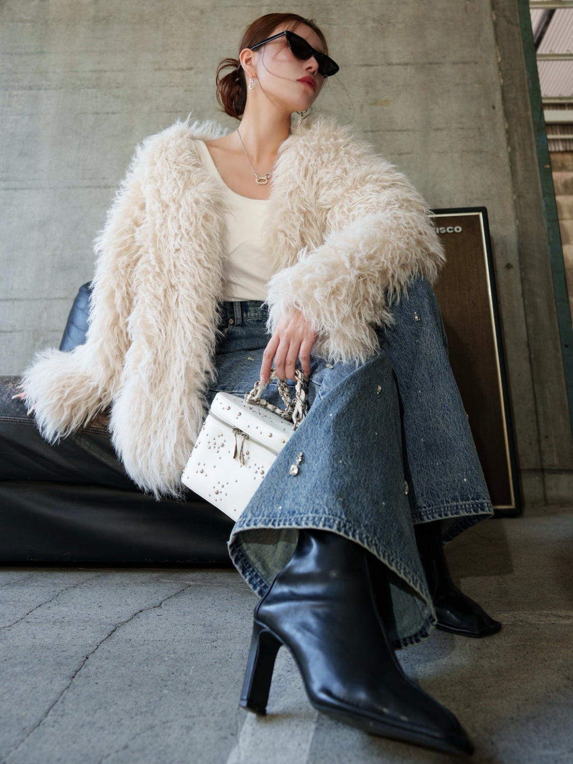 ノーカラー チベット Fur コート