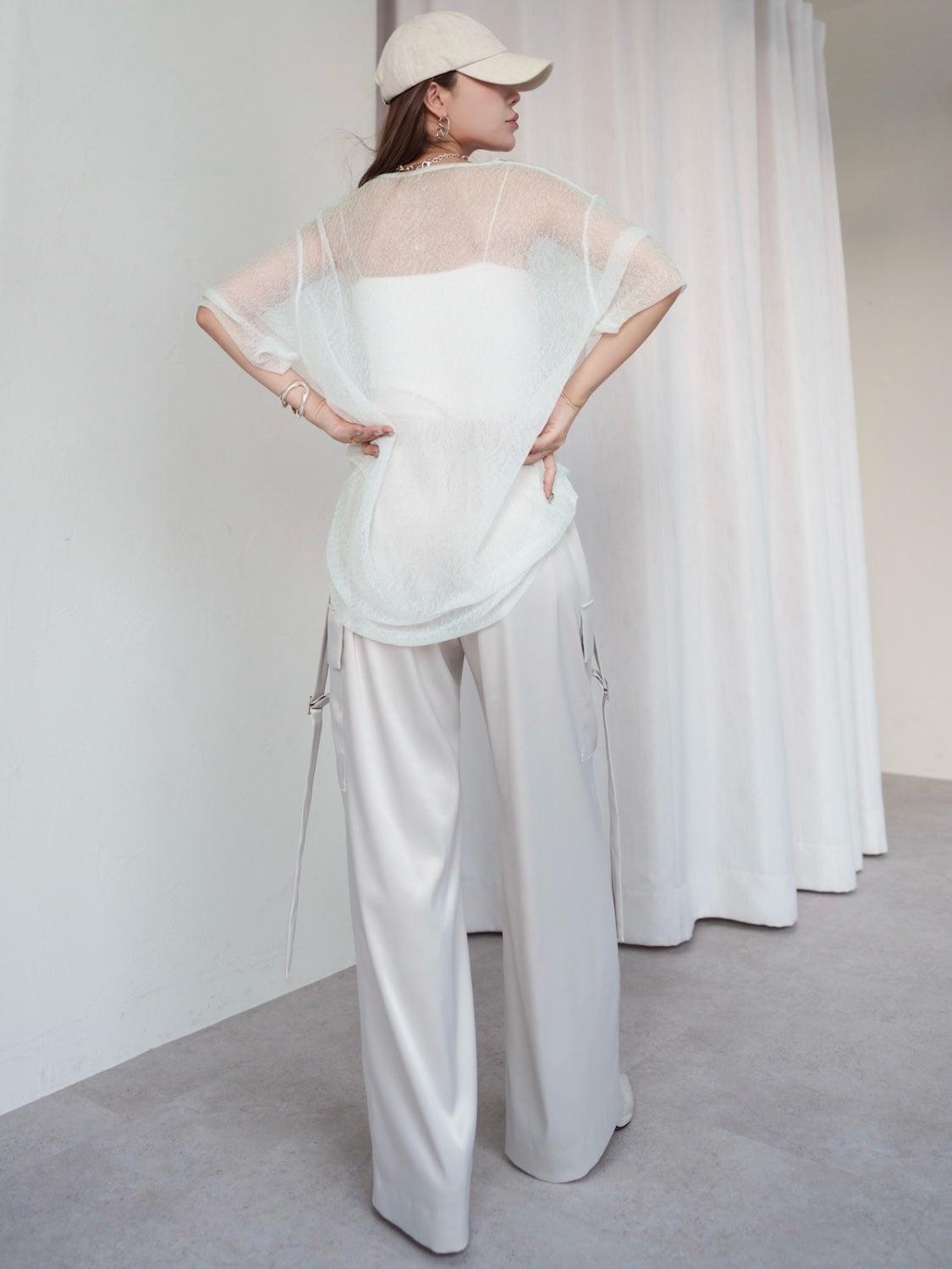 Sheer Knit Over T-shirt