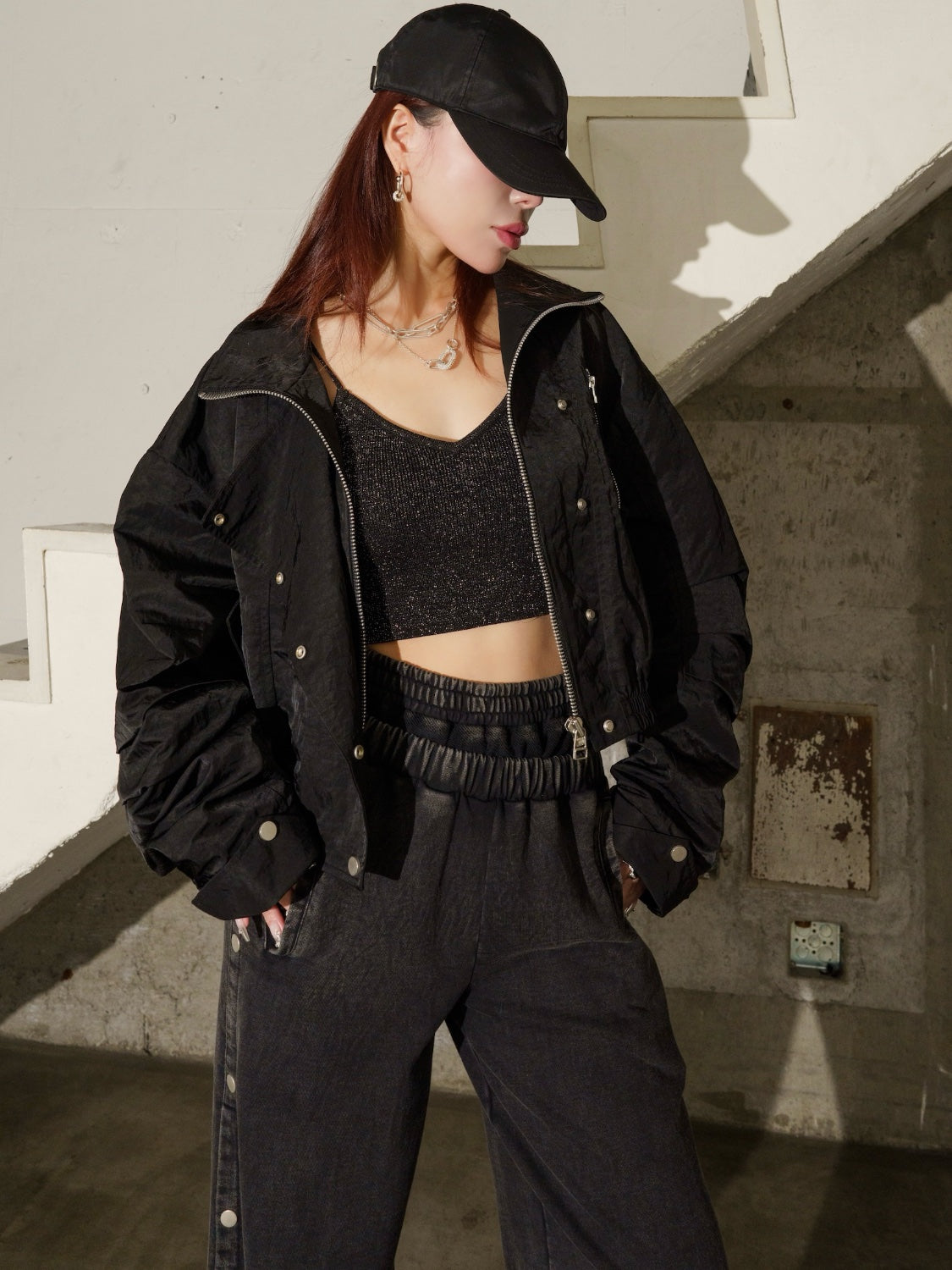 ミリタリー ライダースルック ブルゾン