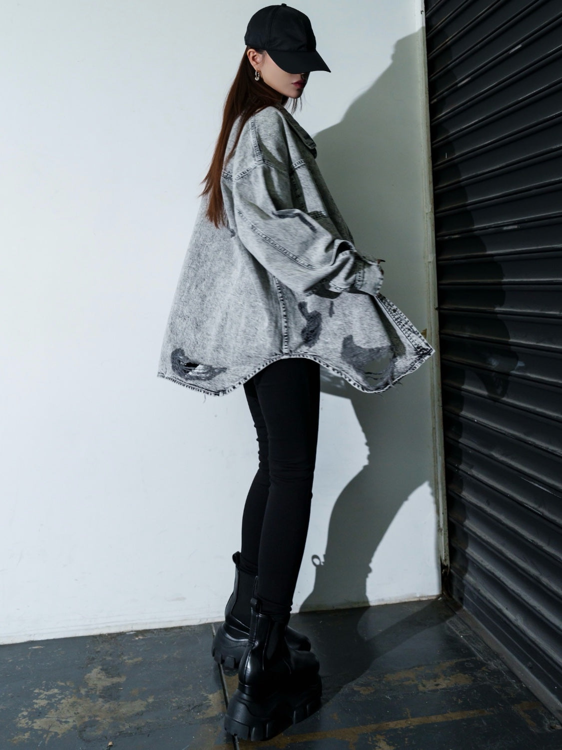 2WAY ダメージ DENIMシャツ