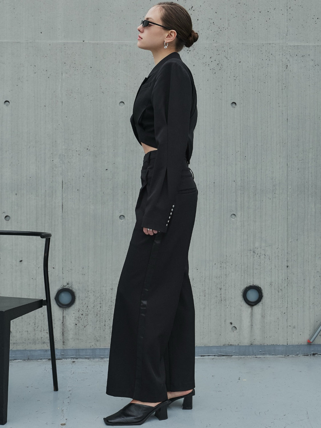 ダブル Waist ライン スラックス