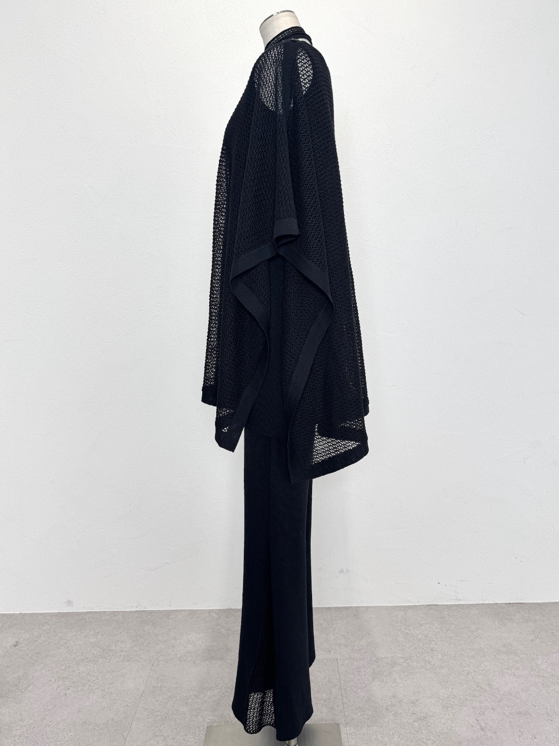 3ピース シアーメッシュ KNIT ポンチョ Set