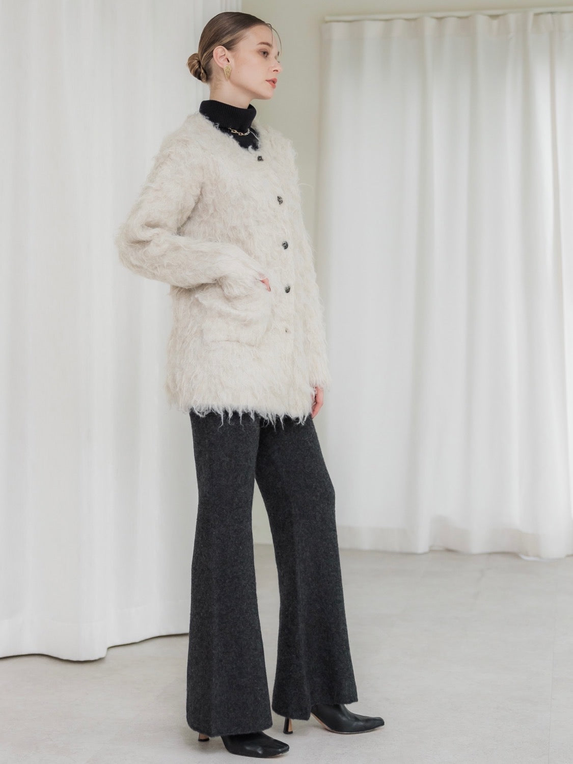 Wool Fur Cardigan