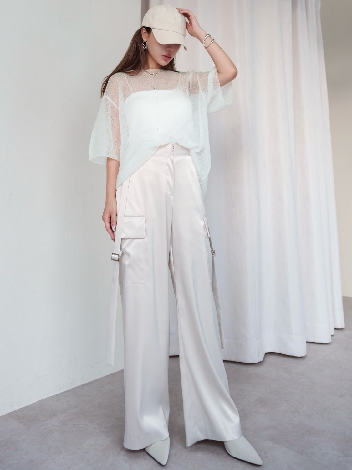Sheer Knit Over T-shirt
