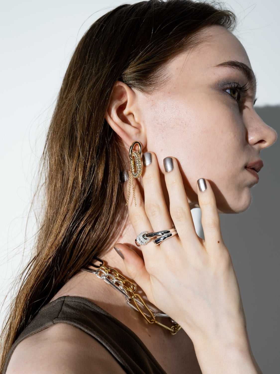 Oval パヴェリング ピアス